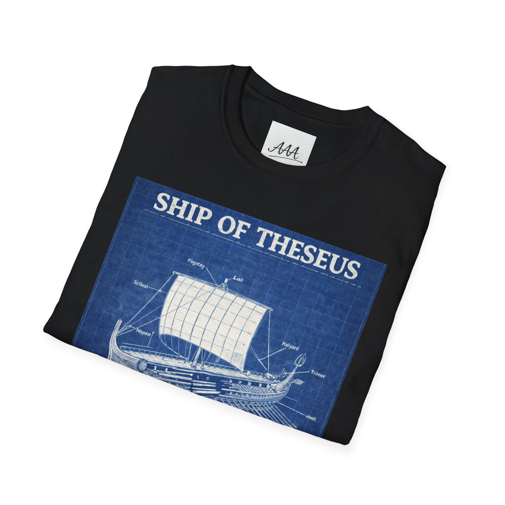 Ship of Theseus Blueprint T-Shirt | Nautical Diagram, Philosophical Art