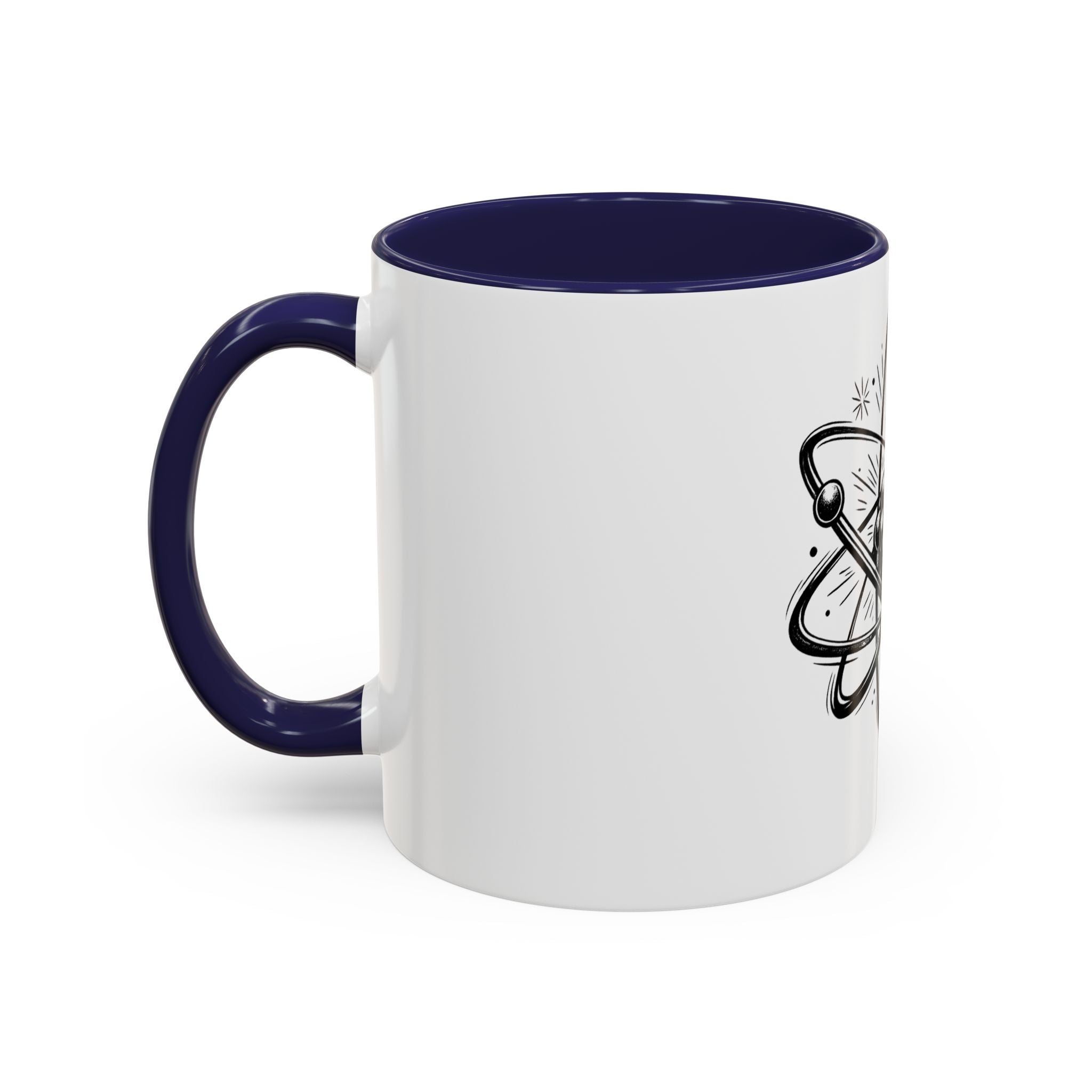 Atom Illustration Coffee Mug | Science Accent Mug | STEM Gift for Teacher | Chemistry Lover Mug | Nerdy Coffee Cup | 11oz Ceramic