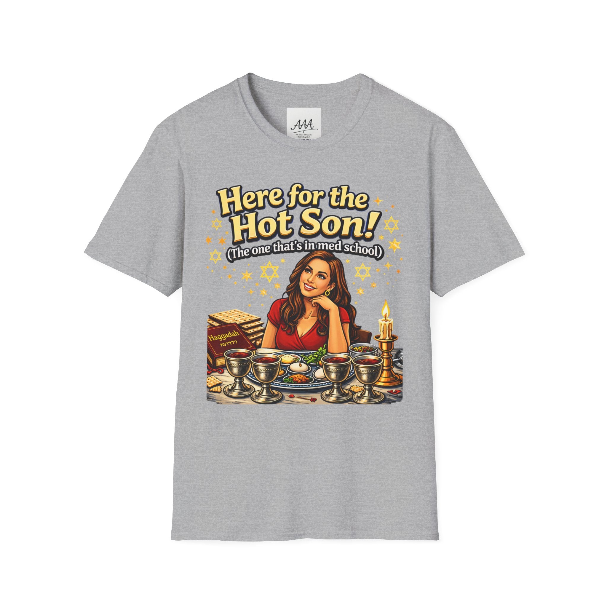 Here for the Hot Son graphic T-Shirt | Jewish Shabbat Seder Illustration