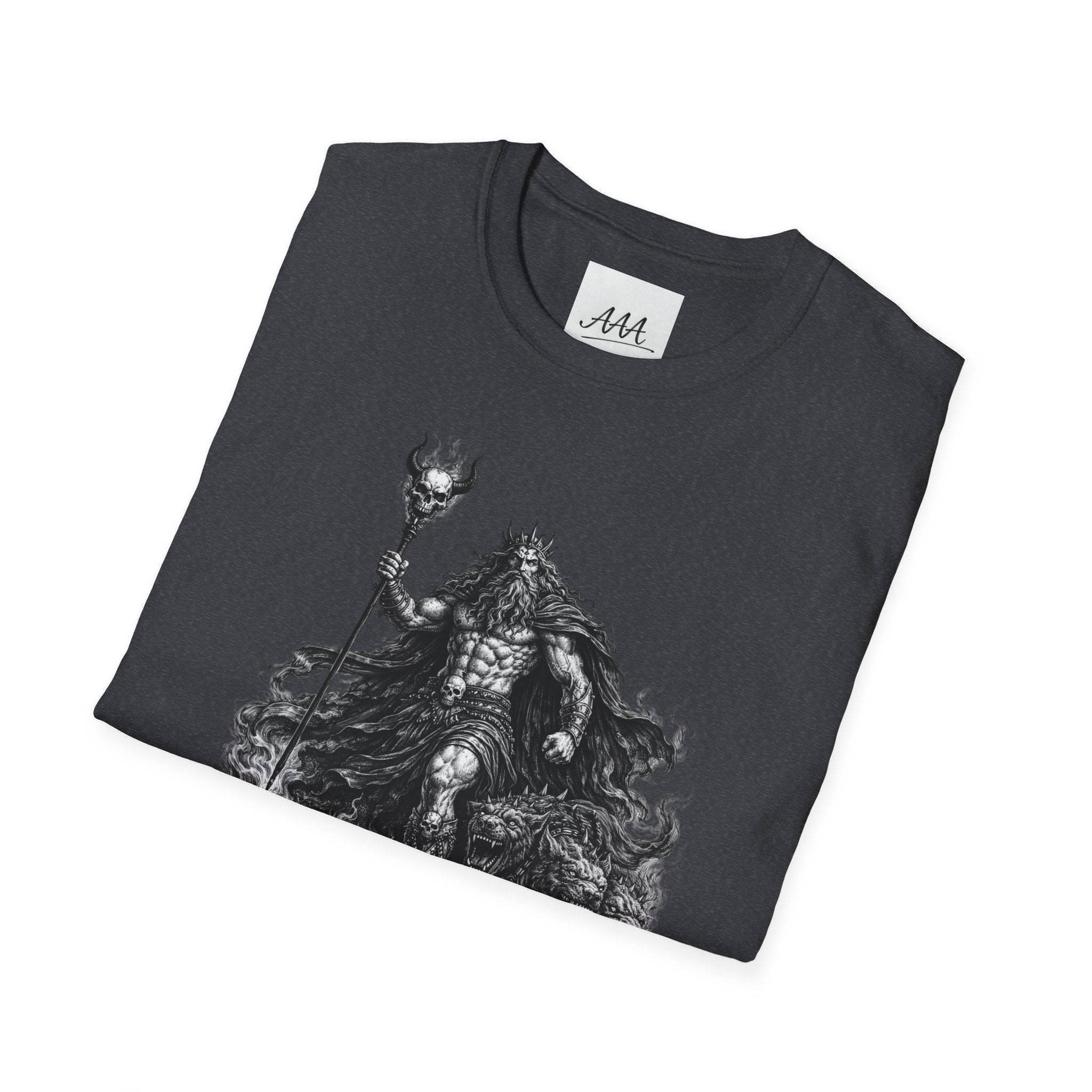 Hades Greek God T-Shirt | Dark Fantasy Hades with Cerberus Unisex T-Shirt | Olympian Collection