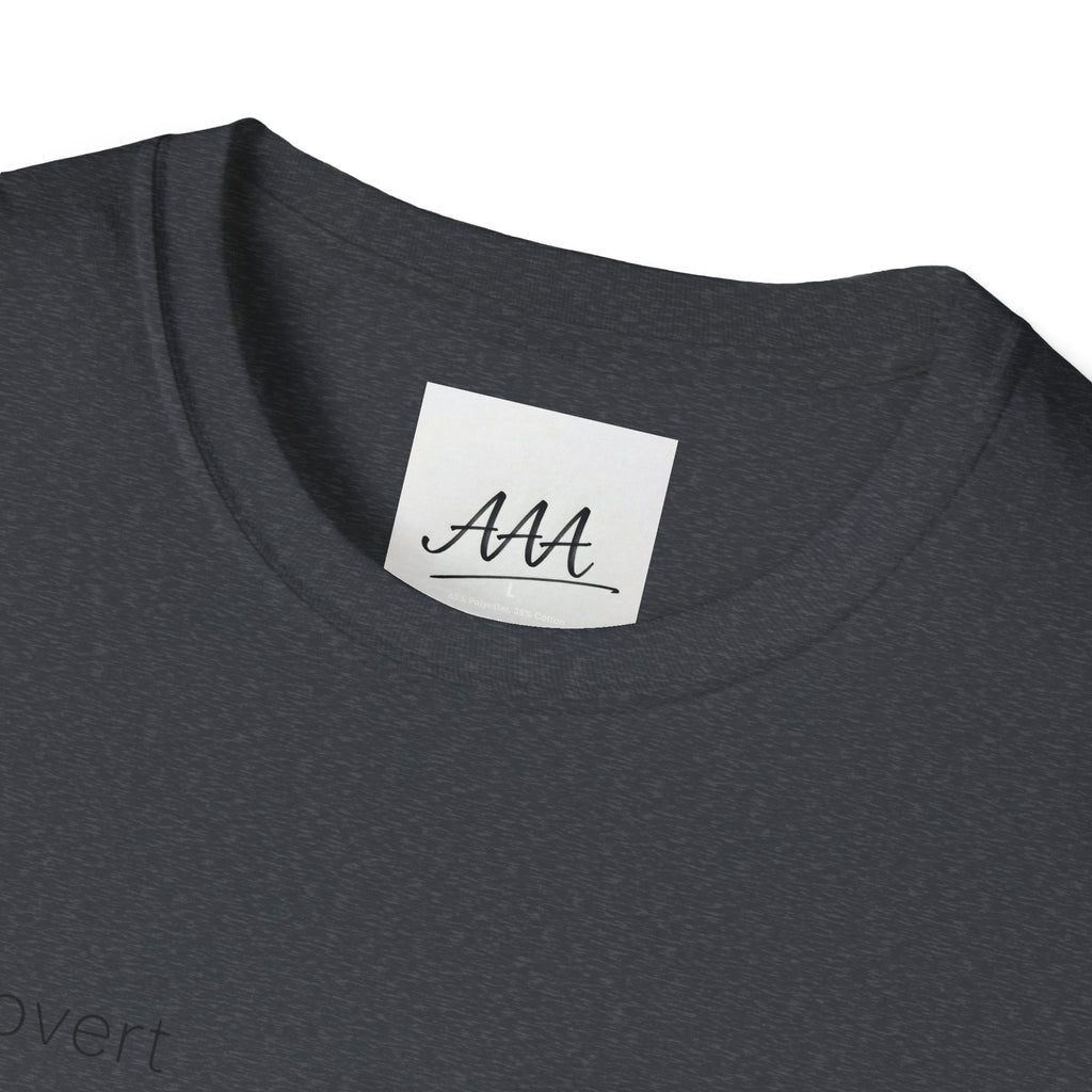 introvert T-Shirt | Minimal Text Tee, Small Chest Print, White Casual Shirt