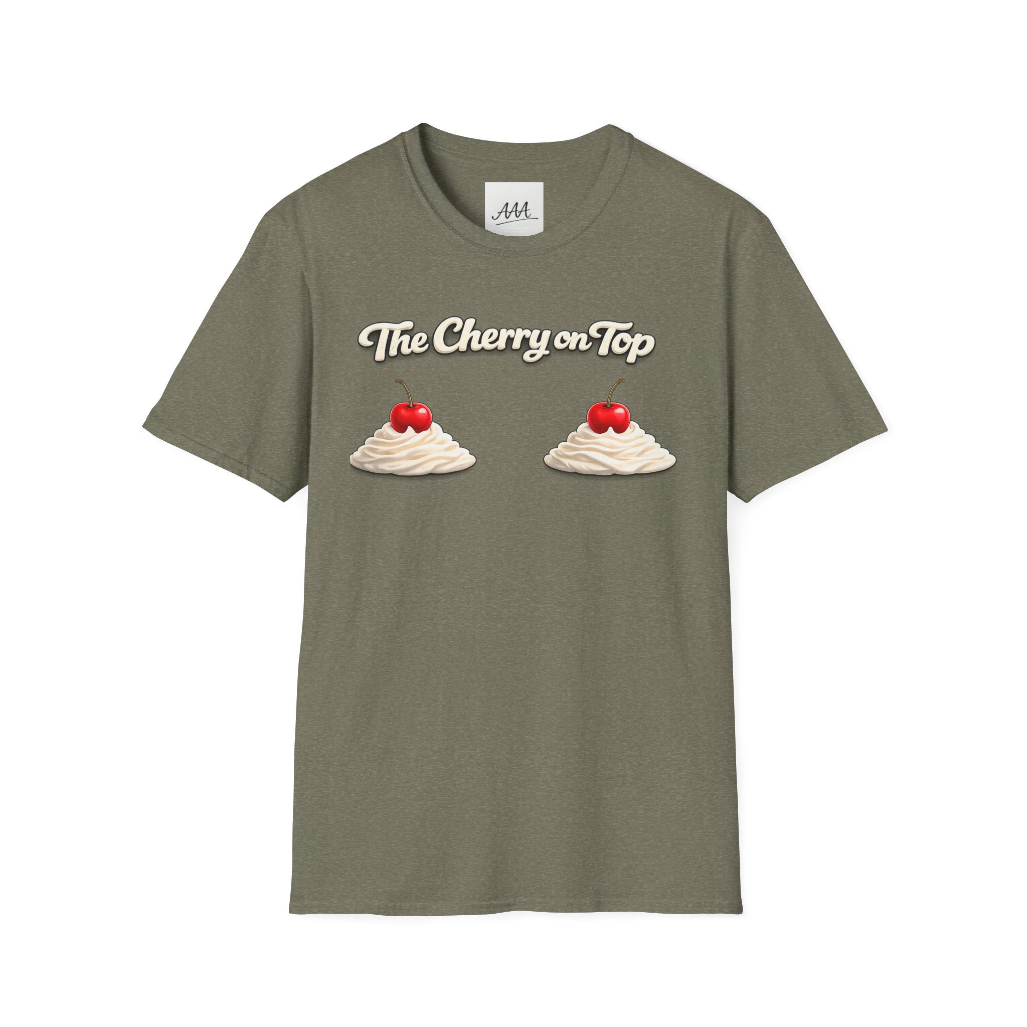 The Cherry on Top | Funny Double Cherry Boob Sweatshirt | Naughty Whipped Cream Cherry on Top T-Shirt | Gag Gift for Women