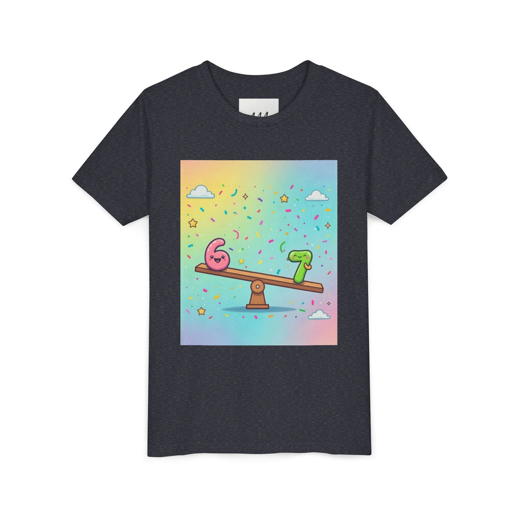Kids 6 vs 7 Tee Colorful Seesaw Shirt