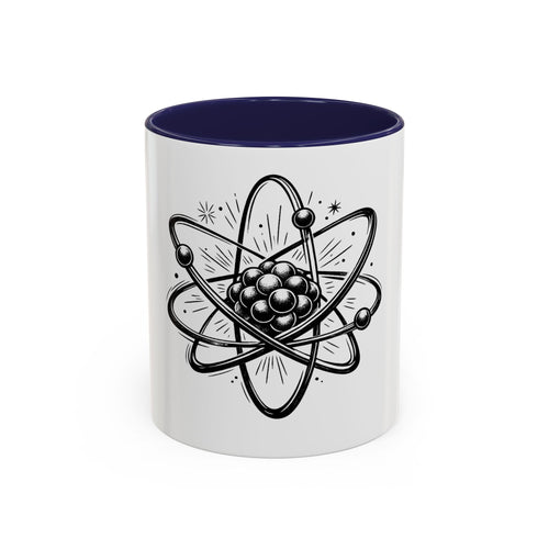 Atom Illustration Accent Mug | Science Coffee Cup
