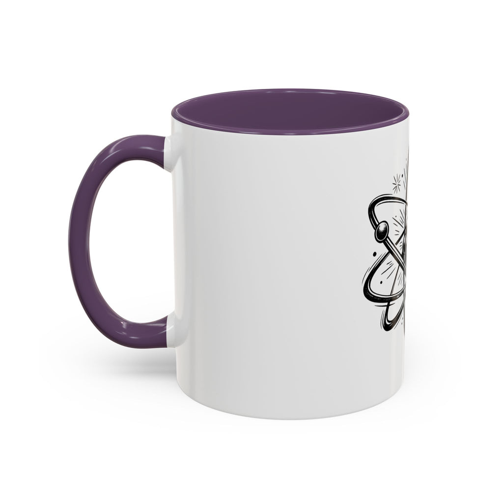 Atom Illustration Accent Mug | Science Coffee Cup