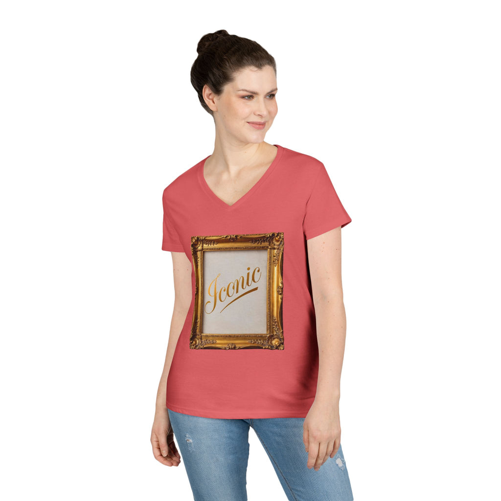 Iconic Gold Frame V-Neck T-Shirt