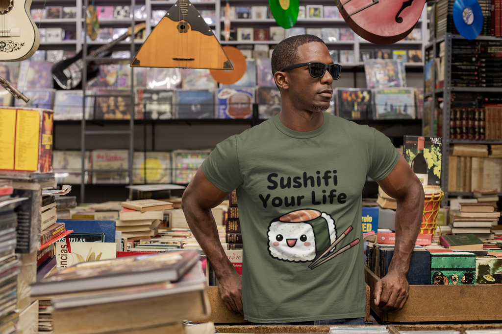 Sushifi Your Life T-Shirt | Kawaii Sushi Graphic Tee | Funny Foodie Gift | Sushi Lover Shirt | Cute Japanese Food Tee