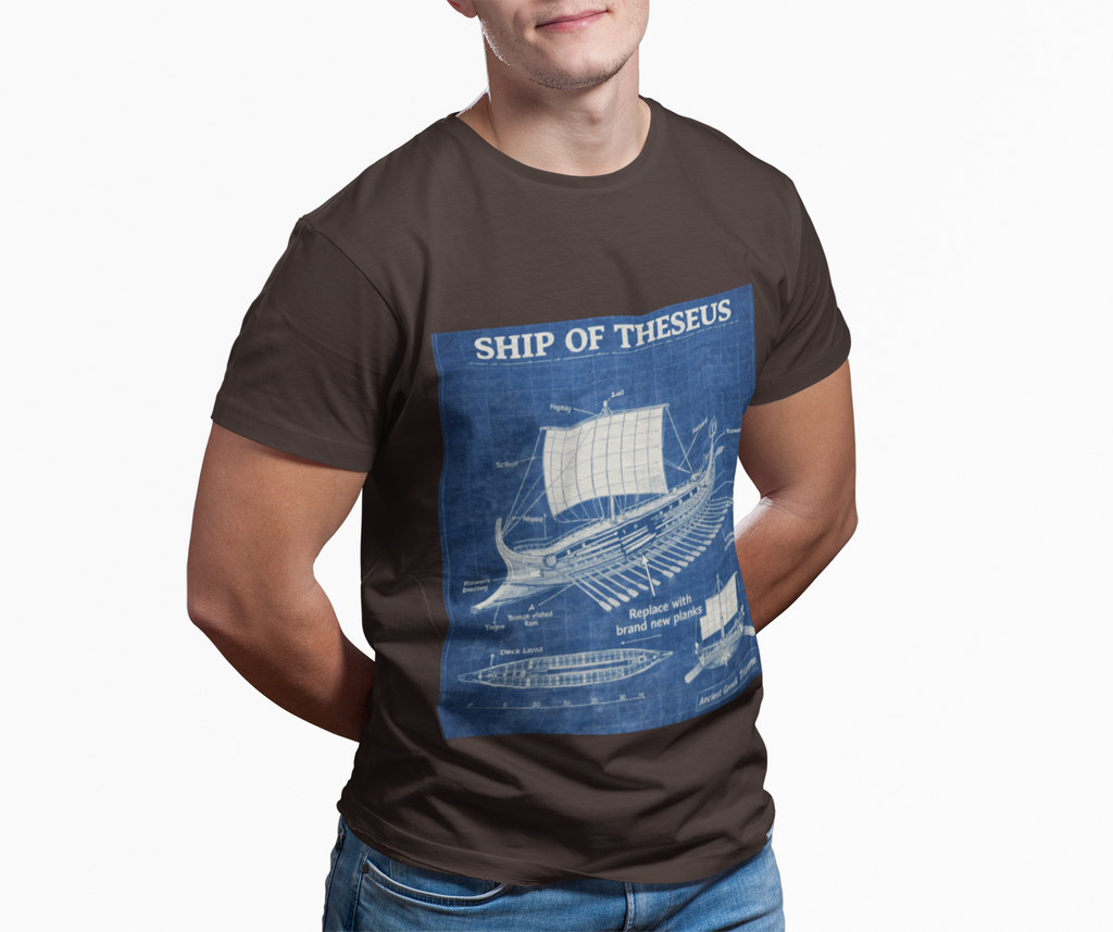Ship of Theseus T-Shirt | Philosophy Paradox Blueprint Tee | Philosophy Student Gift | Intellectual Graphic Shirt | Thought Experiment Tee