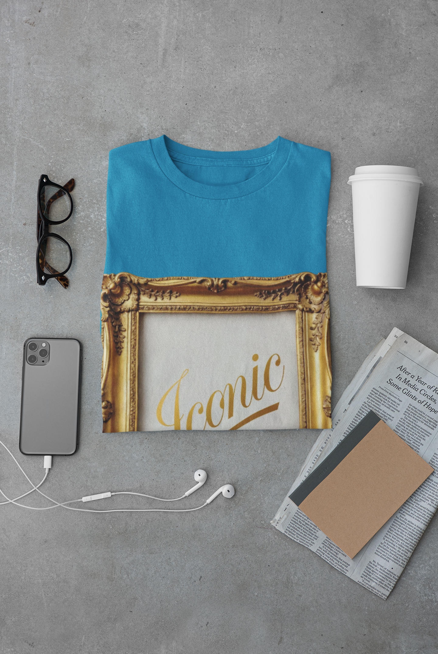 Iconic Gold Frame V-Neck T-Shirt | Elegant Women Graphic Tee | Sassy Self-Love Gift | Bold Statement Shirt | Unisex Soft Cotton