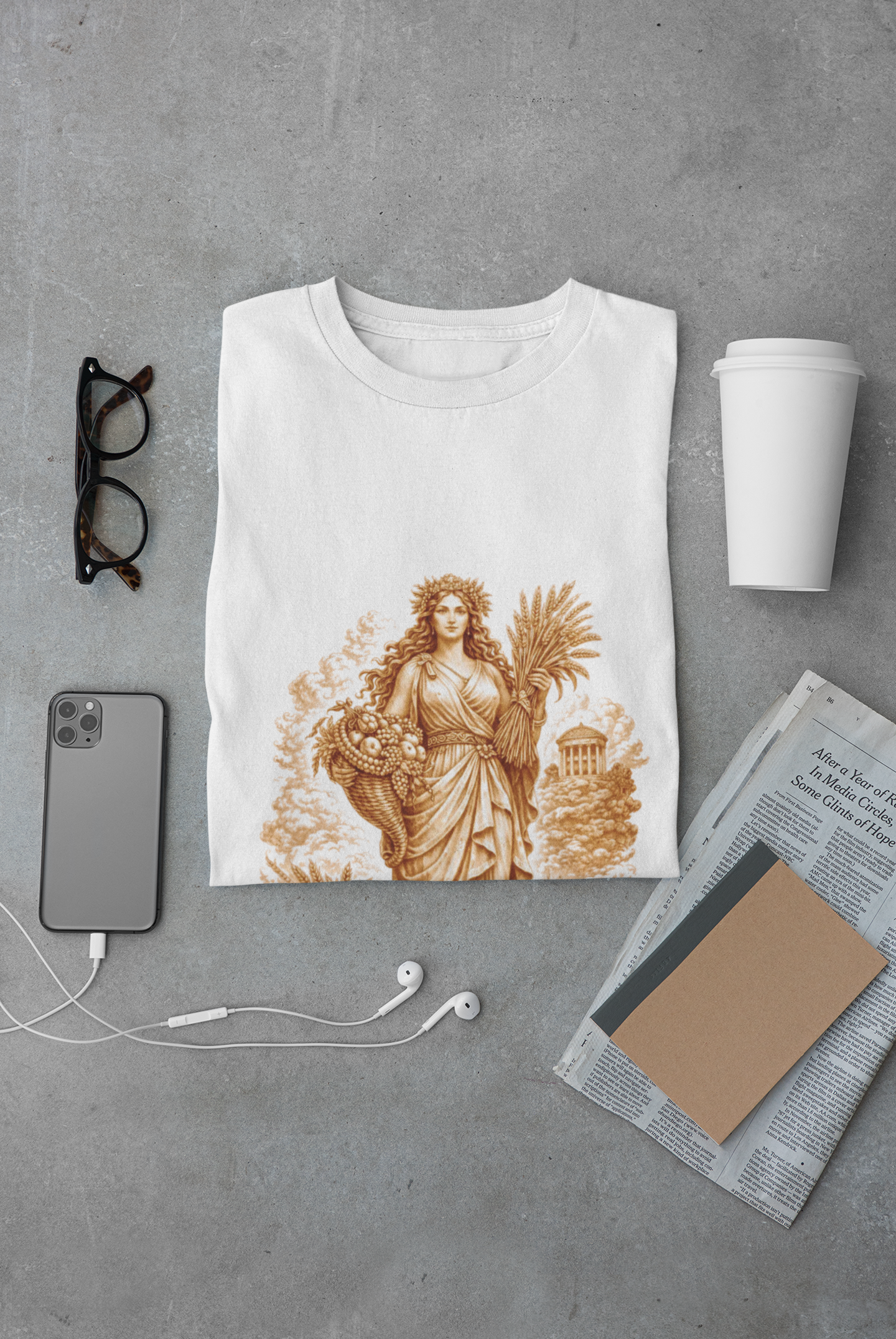 Demeter T-Shirt | Greek Goddess of Harvest Mythology Tee | Ancient Greece Graphic Shirt | Gift for Nature Lover | Unisex Soft Cotton