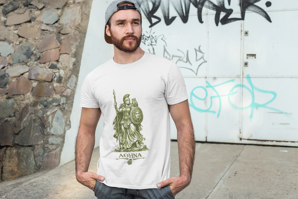 Athena T-Shirt | Greek Goddess Mythology Tee | Ancient Greece Graphic Shirt | Gift for History Lover | Unisex Soft Cotton Tee