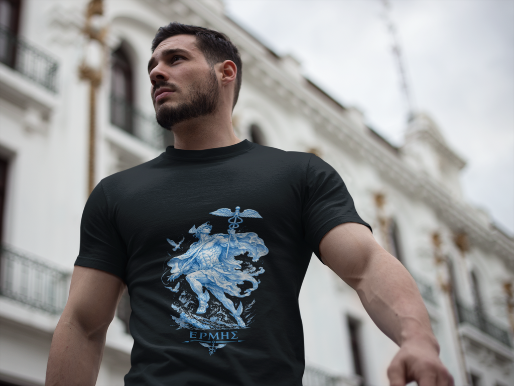 Hermes T-Shirt | Greek Messenger God Mythology Tee | Ancient Greece Graphic Shirt | Gift for Traveler | Unisex Soft Cotton