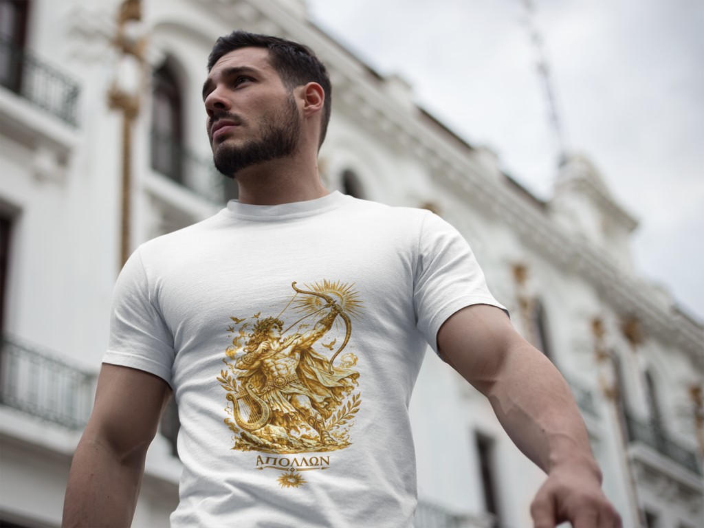 Apollo Greek God T-Shirt | Sun God Lyre Mythology Tee | Ancient Greece Graphic Shirt | Gift for Music Lover | Unisex Soft Cotton