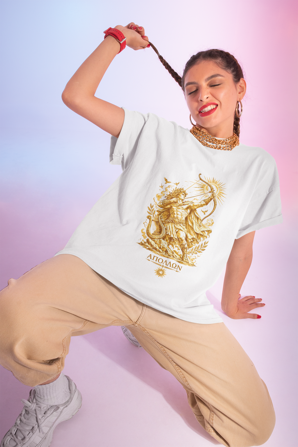 Apollo Greek God T-Shirt | Sun God Lyre Mythology Tee | Ancient Greece Graphic Shirt | Gift for Music Lover | Unisex Soft Cotton