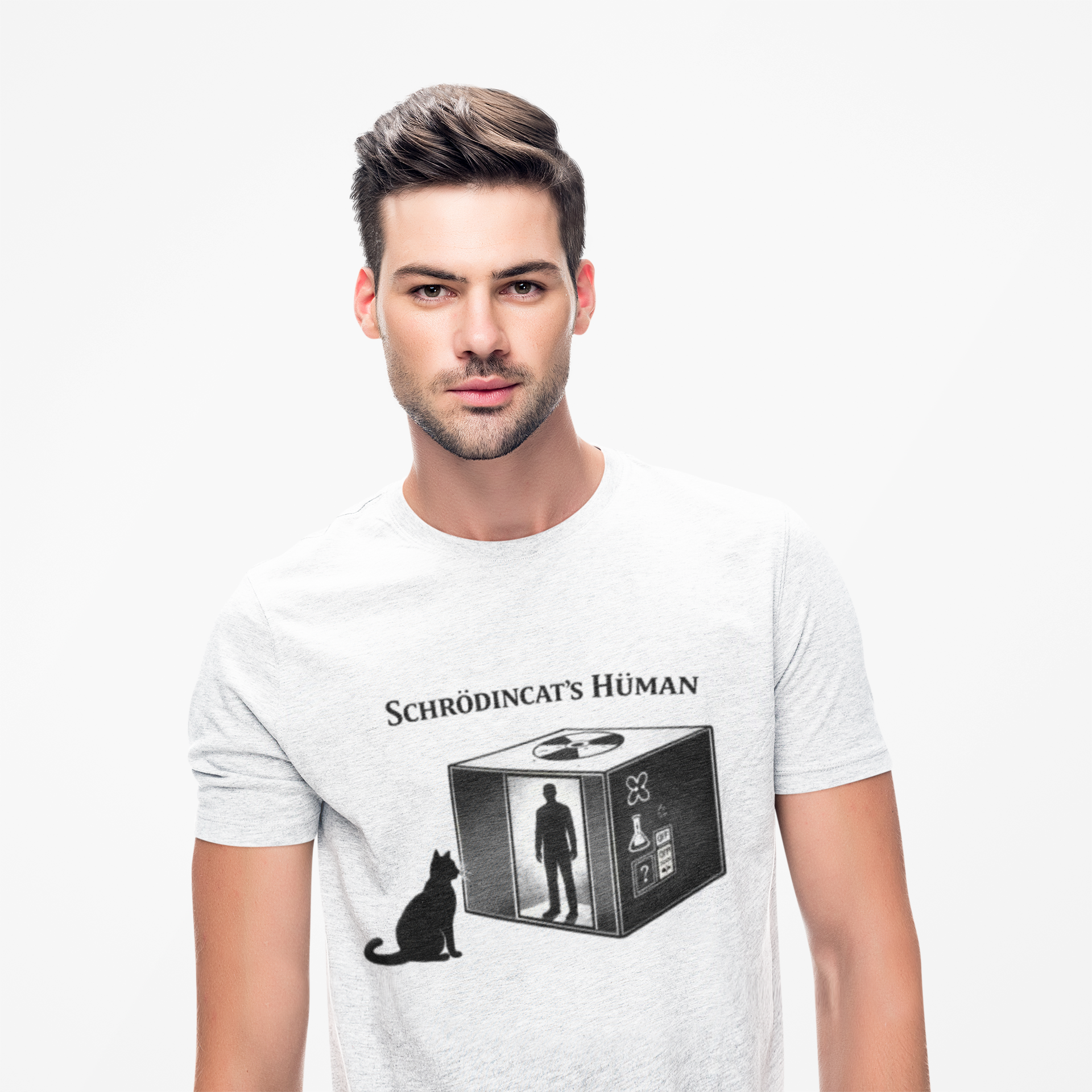 Schrodinger Cat Shirt Funny Science Tee | Schrödincat’s Human T-Shirt | Physics Joke Shirt | Nerd Humor Tee