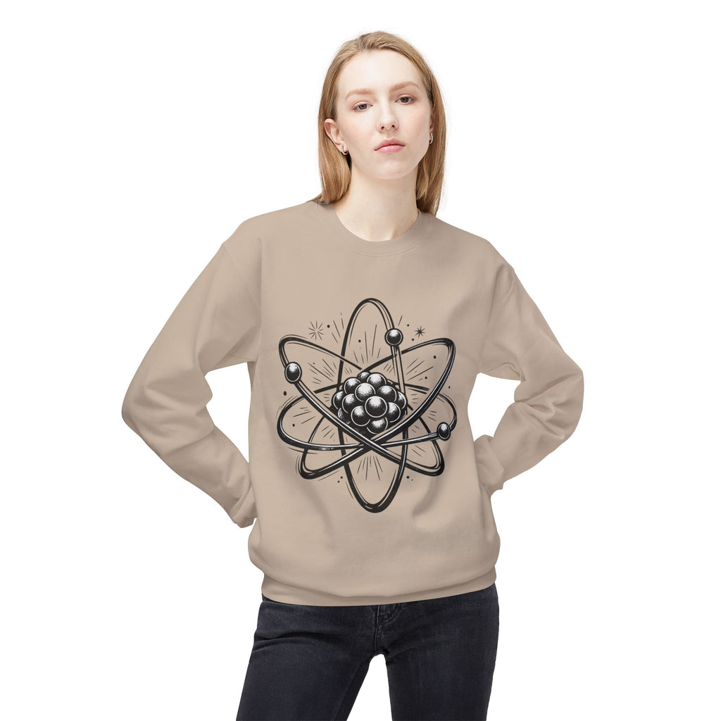 Retro Atom Illustration Sweatshirt | Science Molecule Graphic Crewneck