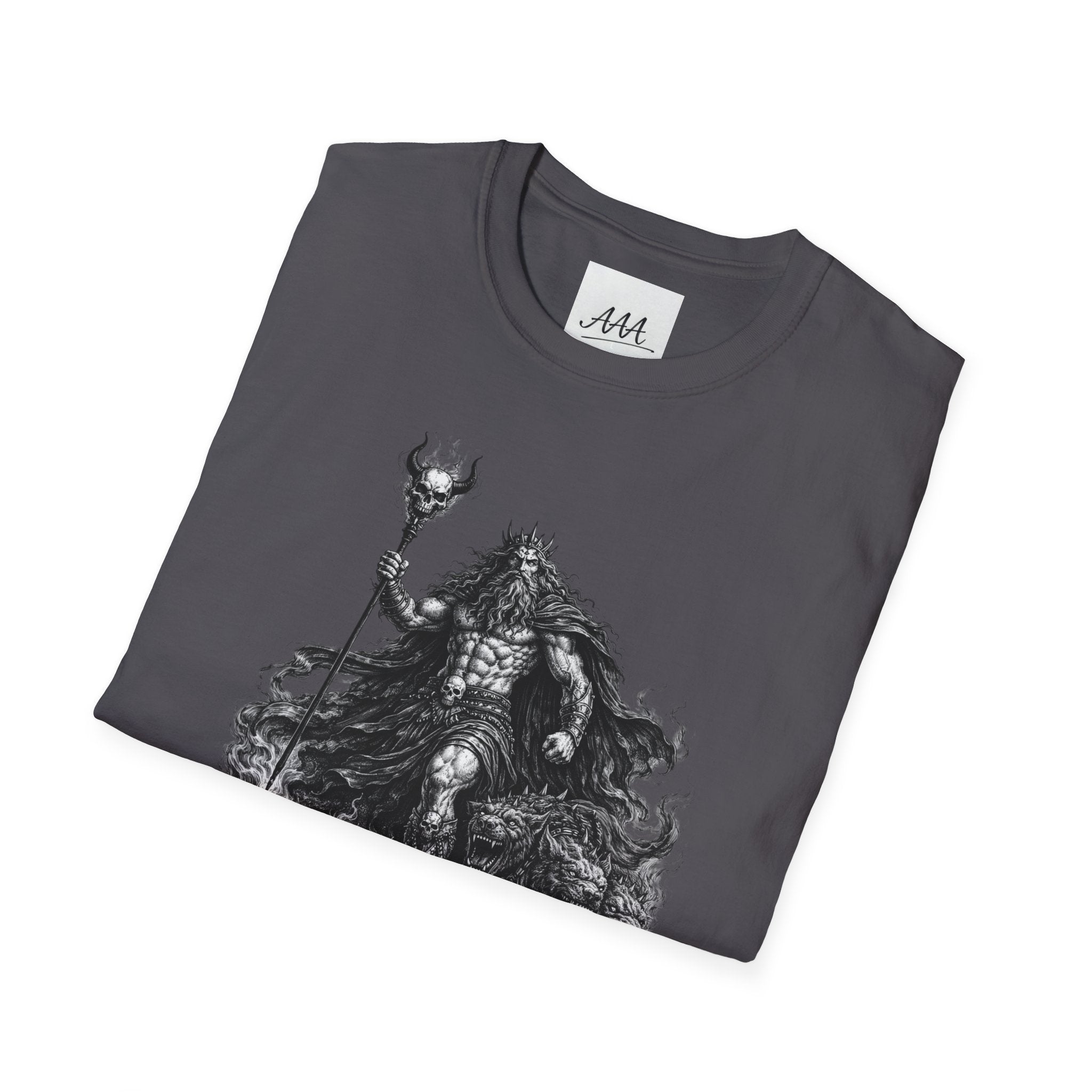 Hades Greek God T-Shirt | Dark Fantasy Hades with Cerberus Unisex T-Shirt | Olympian Collection