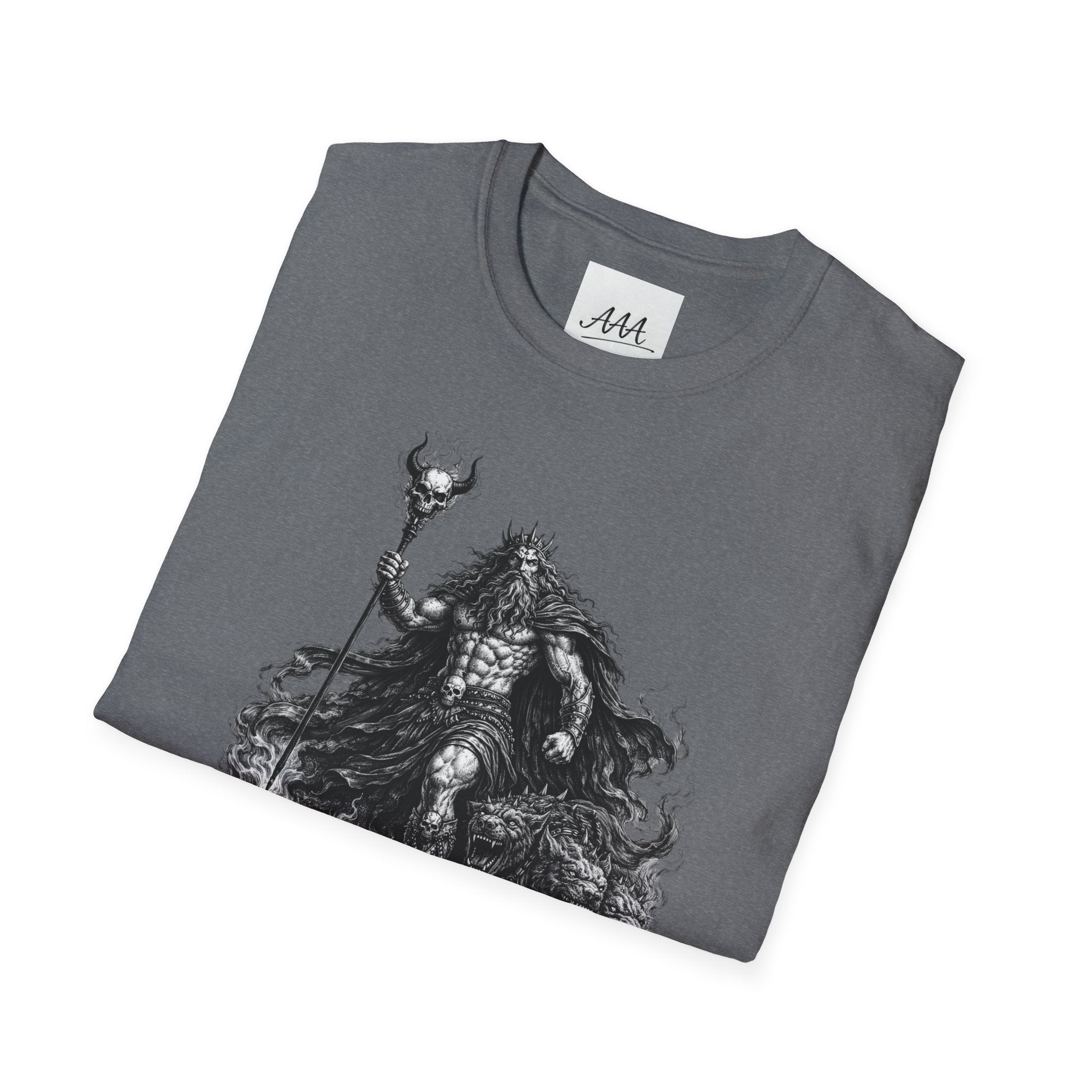 Hades Greek God T-Shirt | Dark Fantasy Hades with Cerberus Unisex T-Shirt | Olympian Collection