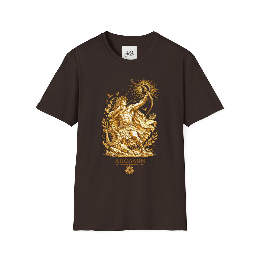 Apollo Greek God T-Shirt | Sun God Lyre Mythology Tee | Ancient Greece Graphic Shirt | Gift for Music Lover | Unisex Soft Cotton