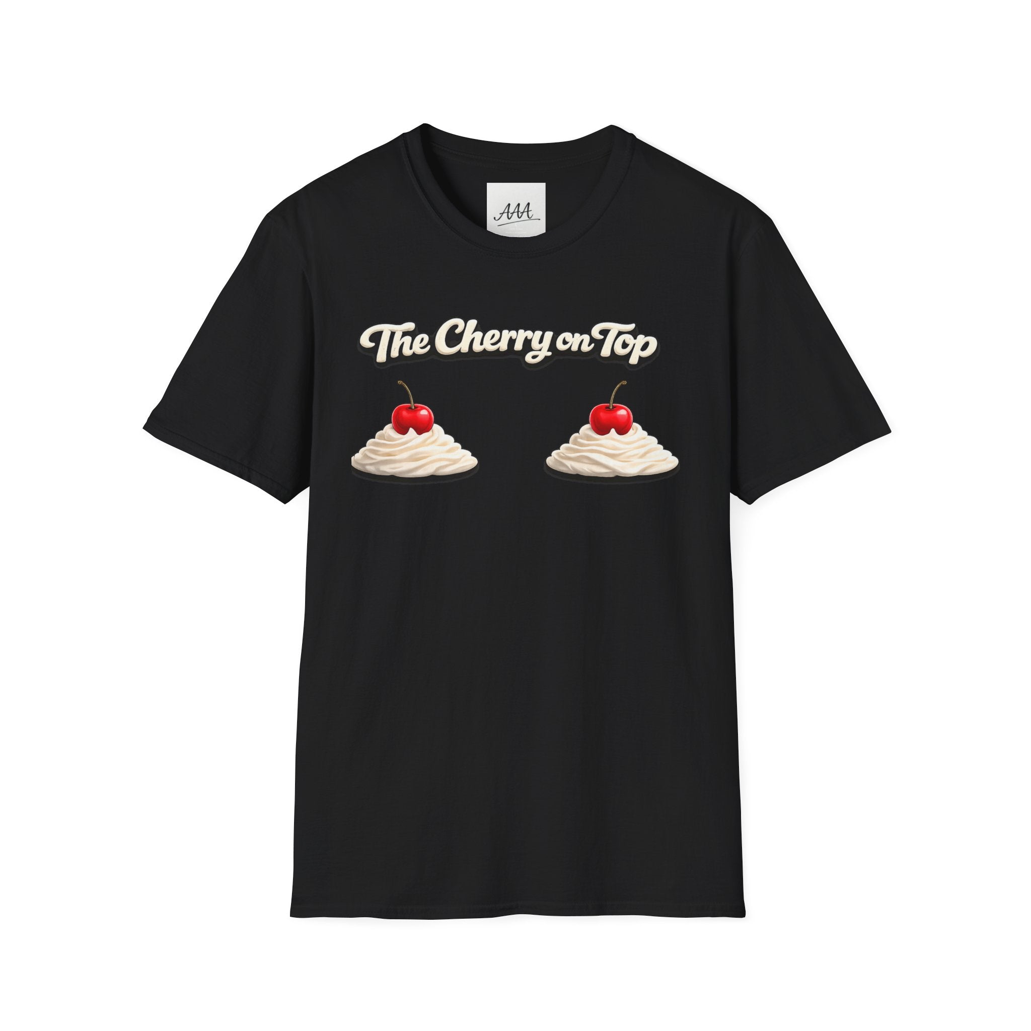 The Cherry on Top | Funny Double Cherry Boob Sweatshirt | Naughty Whipped Cream Cherry on Top T-Shirt | Gag Gift for Women