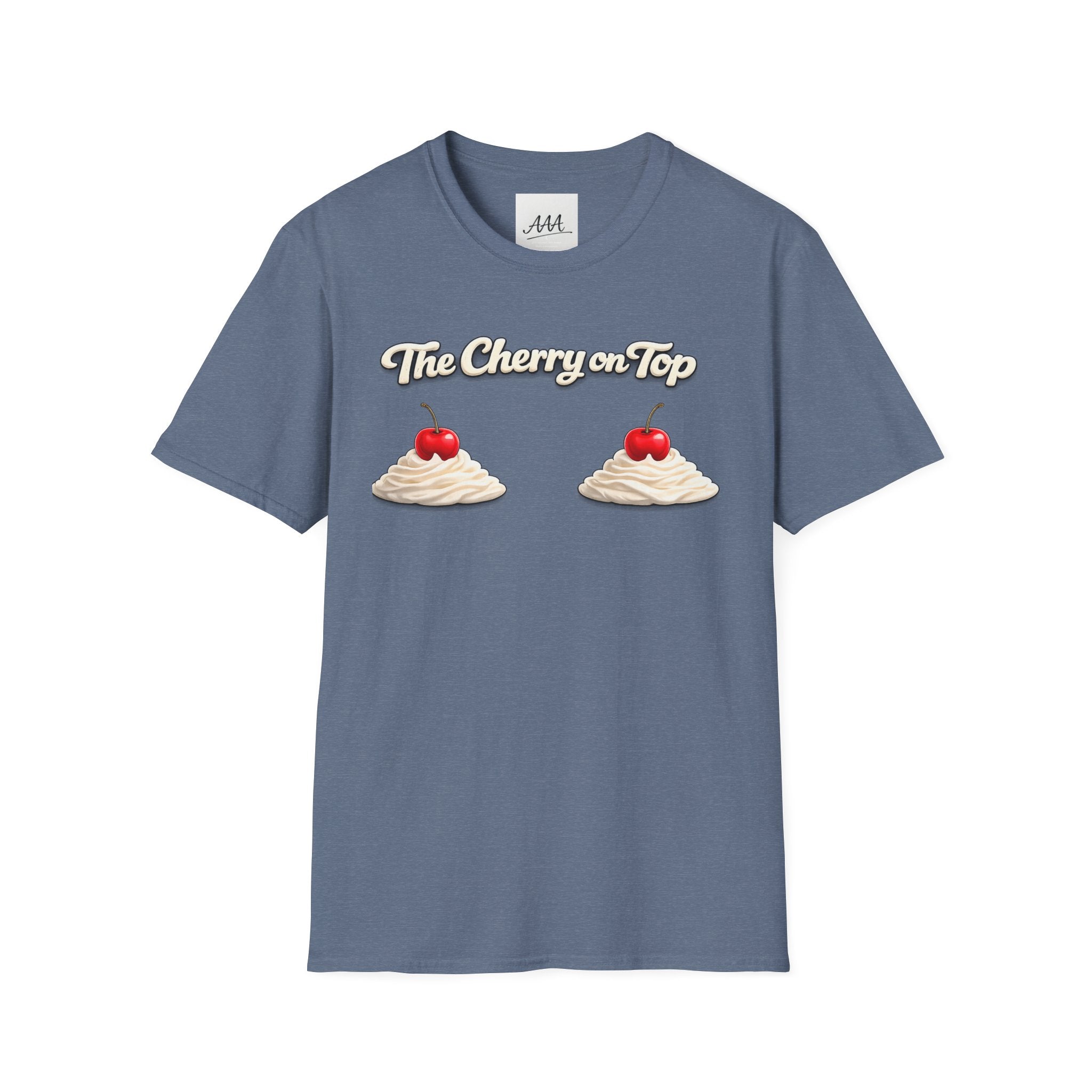 The Cherry on Top | Funny Double Cherry Boob Sweatshirt | Naughty Whipped Cream Cherry on Top T-Shirt | Gag Gift for Women