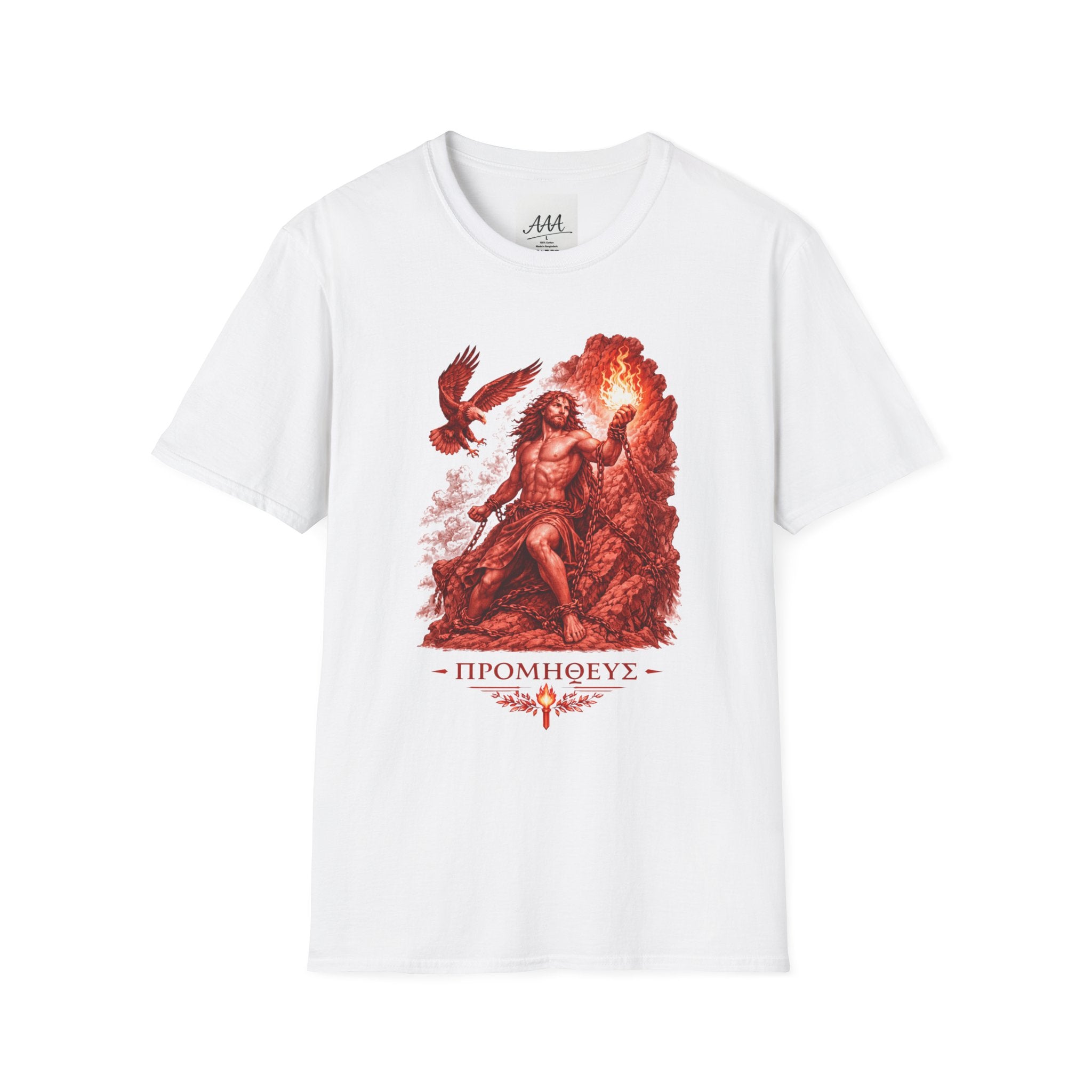 Prometheus Greek Titan T-Shirt | Mythology Titan with Eagle and Fire Unisex T-Shirt | Olympian Collection