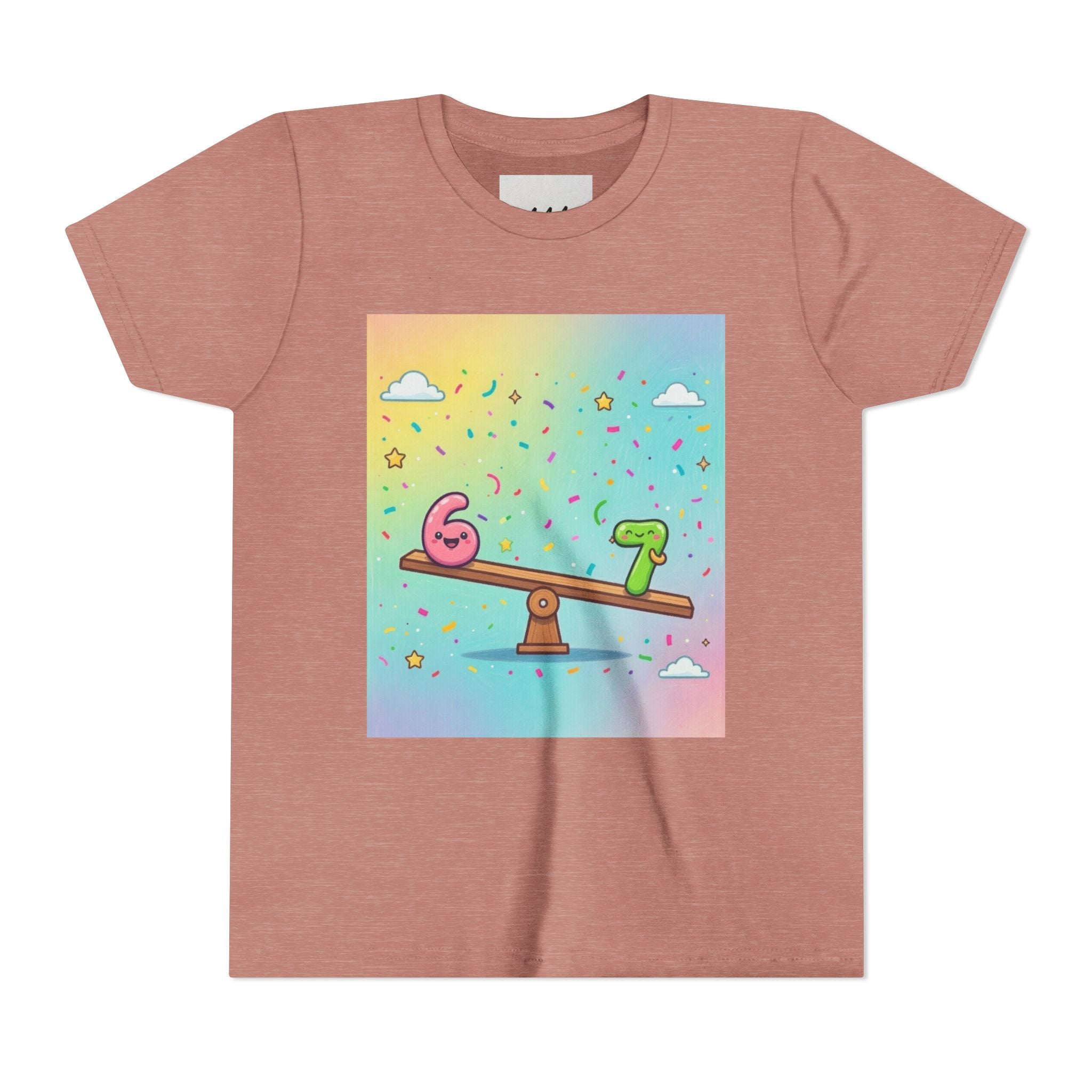 Kids 6 vs 7 Tee Colorful Seesaw Shirt
