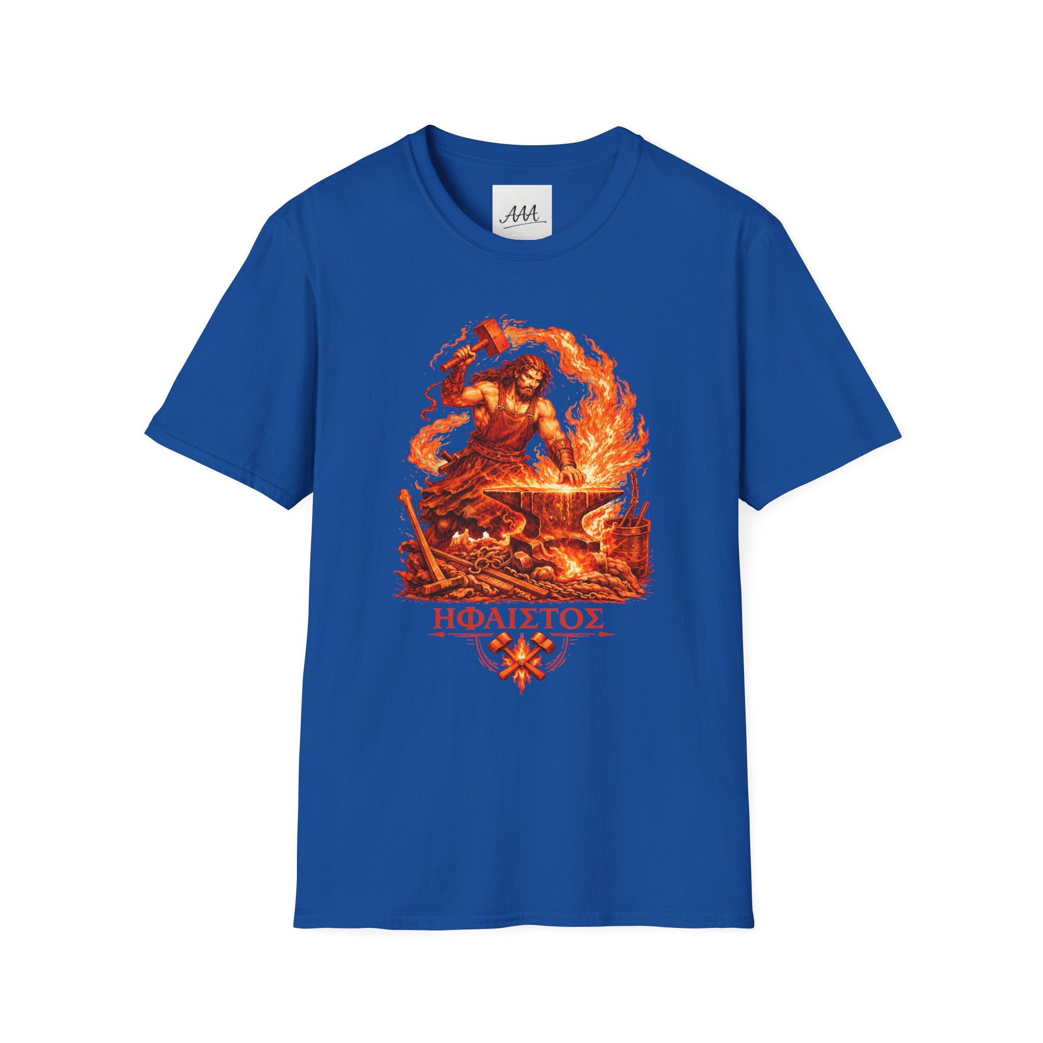 Hephaestus T-Shirt | Greek God of the Forge Mythology Tee | Ancient Greece Graphic Shirt | Gift for Craftsman | Unisex Soft Cotton