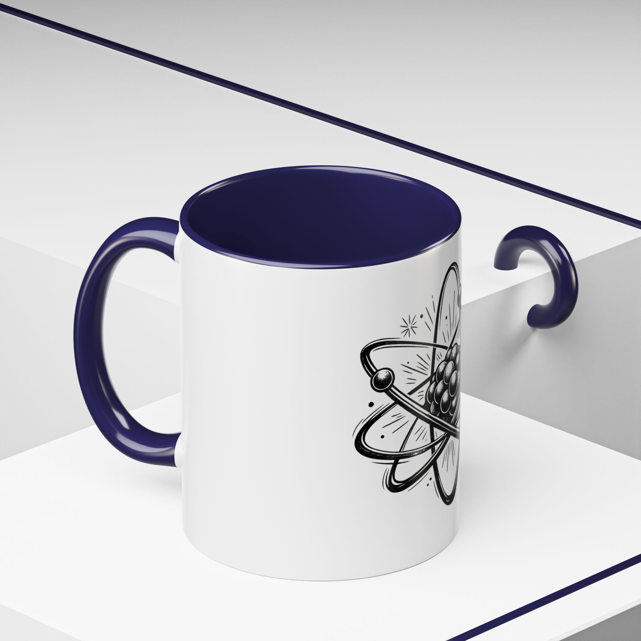 Atom Illustration Coffee Mug | Science Accent Mug | STEM Gift for Teacher | Chemistry Lover Mug | Nerdy Coffee Cup | 11oz Ceramic