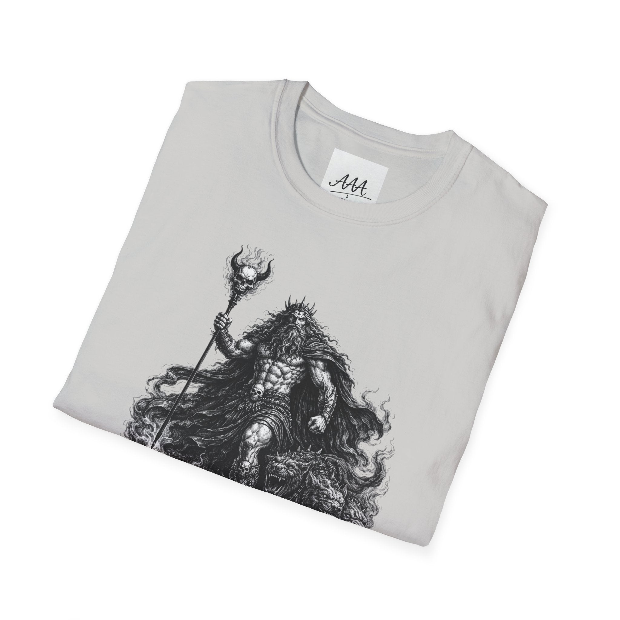 Hades Greek God T-Shirt | Dark Fantasy Hades with Cerberus Unisex T-Shirt | Olympian Collection