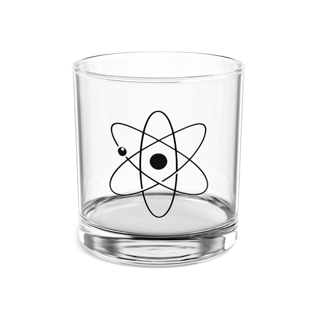 Atomic Atom Illustration Rocks Glass | 10oz Science Whiskey Tumbler