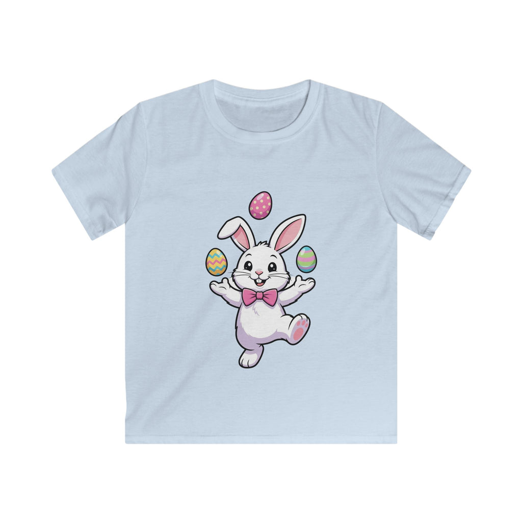 Easter Bunny Juggling Eggs Kids Tee | Cute Pastel Holiday Shirt