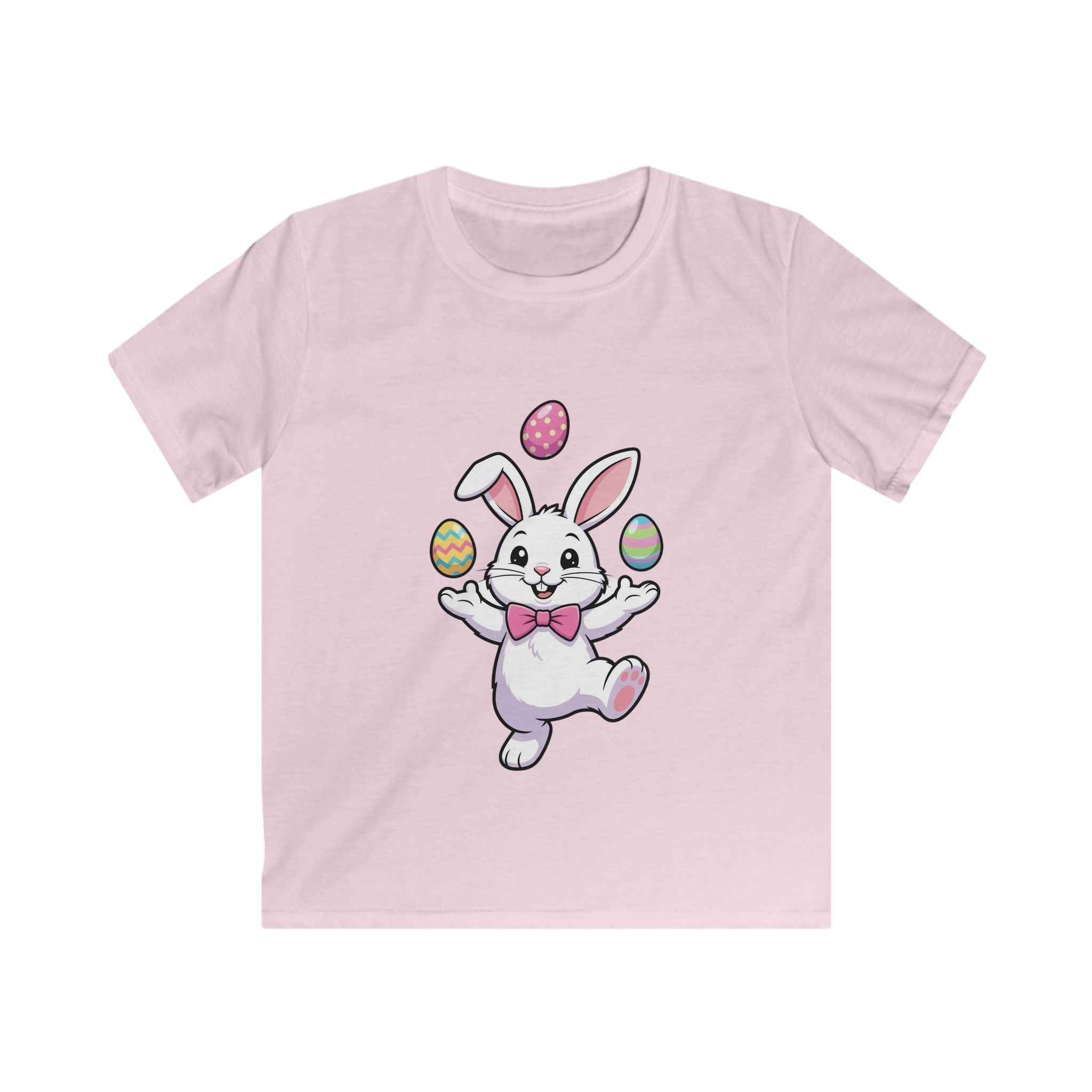 Easter Bunny Juggling Eggs Kids Tee | Cute Pastel Holiday Shirt