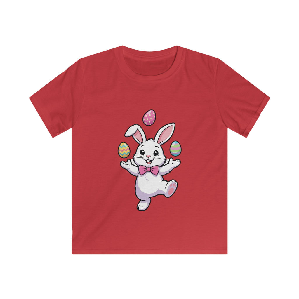 Easter Bunny Juggling Eggs Kids Tee | Cute Pastel Holiday Shirt