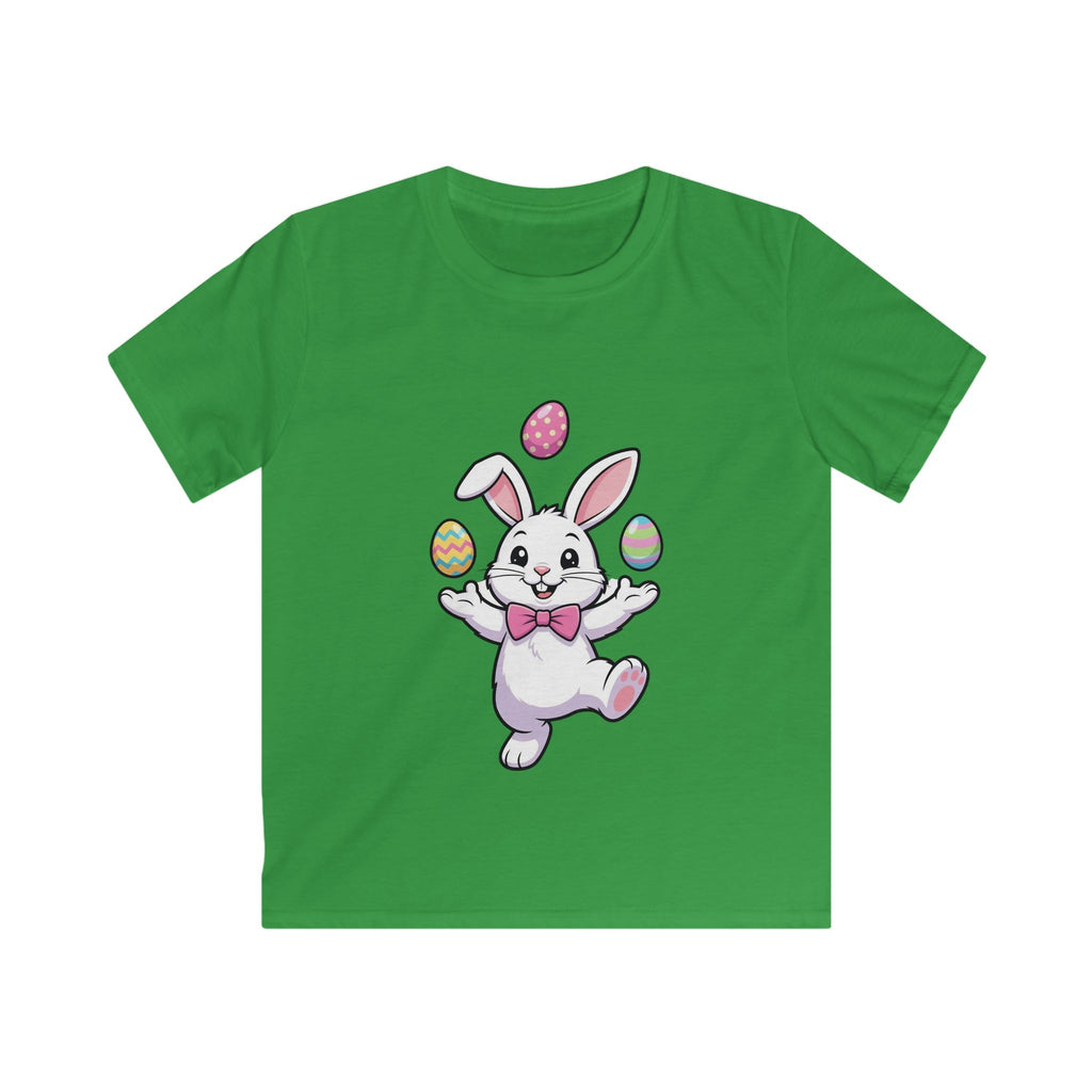 Easter Bunny Juggling Eggs Kids Tee | Cute Pastel Holiday Shirt