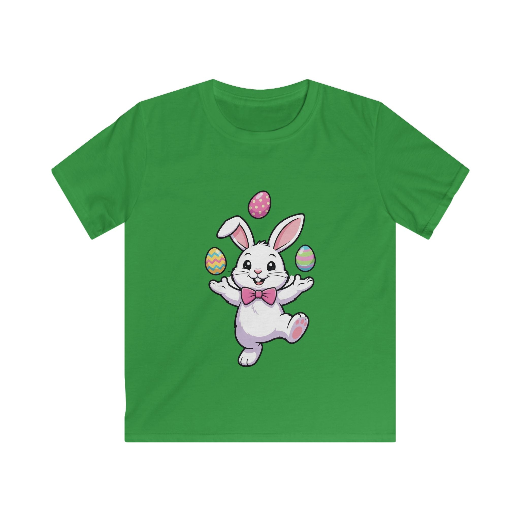 Easter Bunny Juggling Eggs Kids Tee | Cute Pastel Holiday Shirt