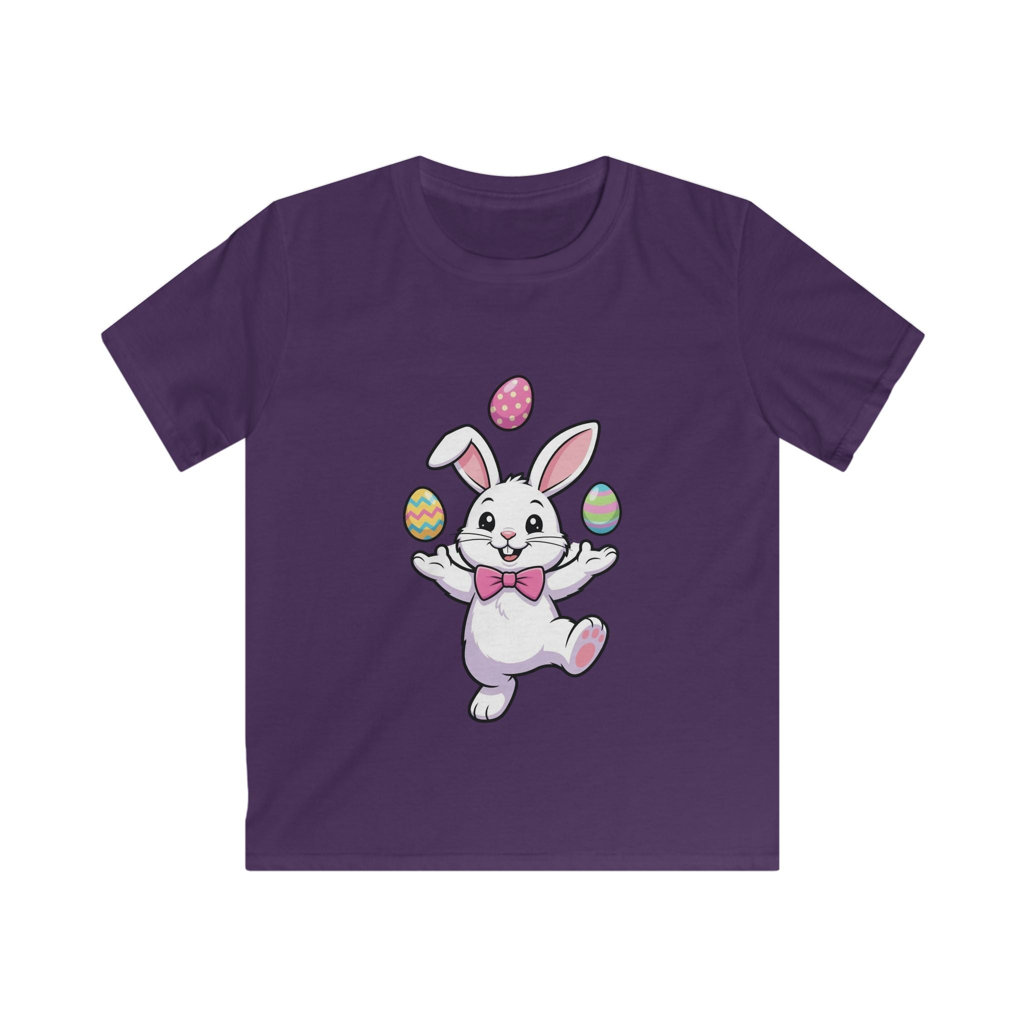 Easter Bunny Juggling Eggs Kids Tee | Cute Pastel Holiday Shirt