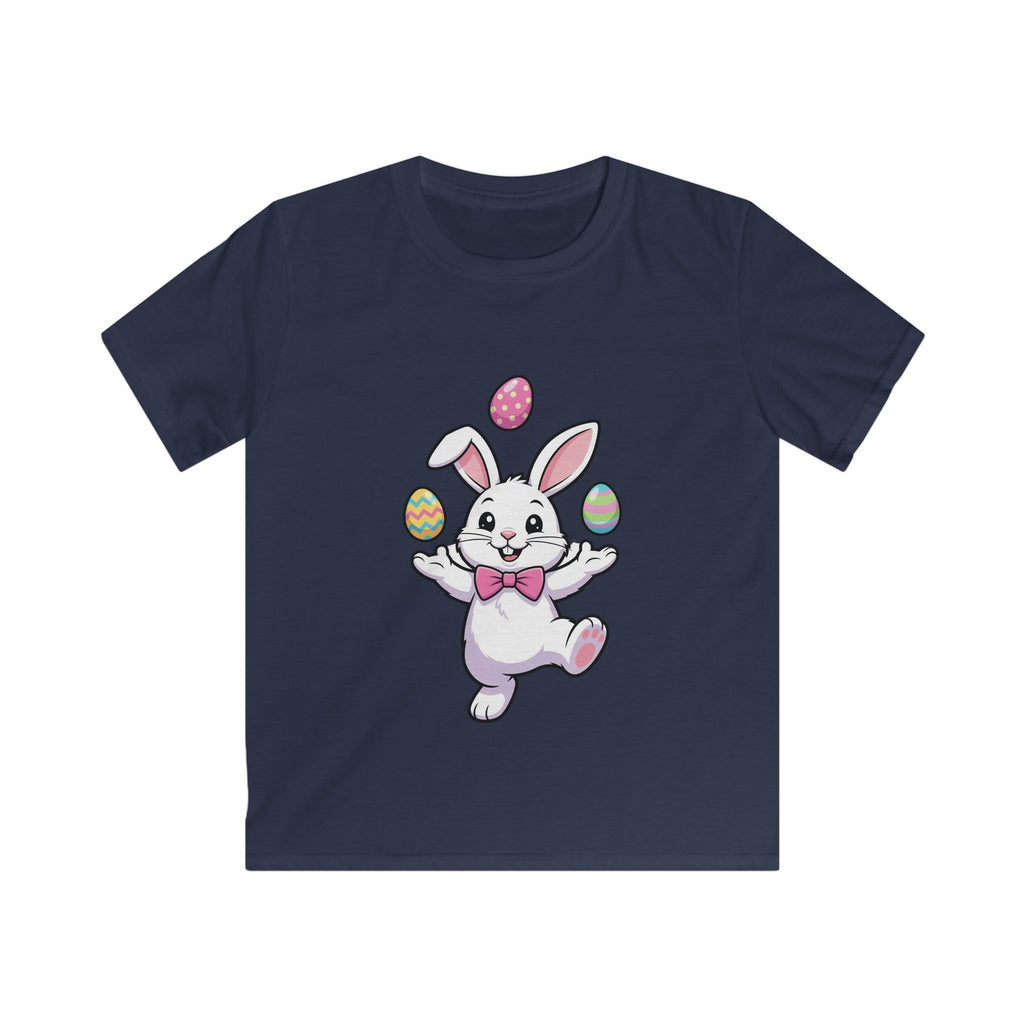 Easter Bunny Juggling Eggs Kids Tee | Cute Pastel Holiday Shirt