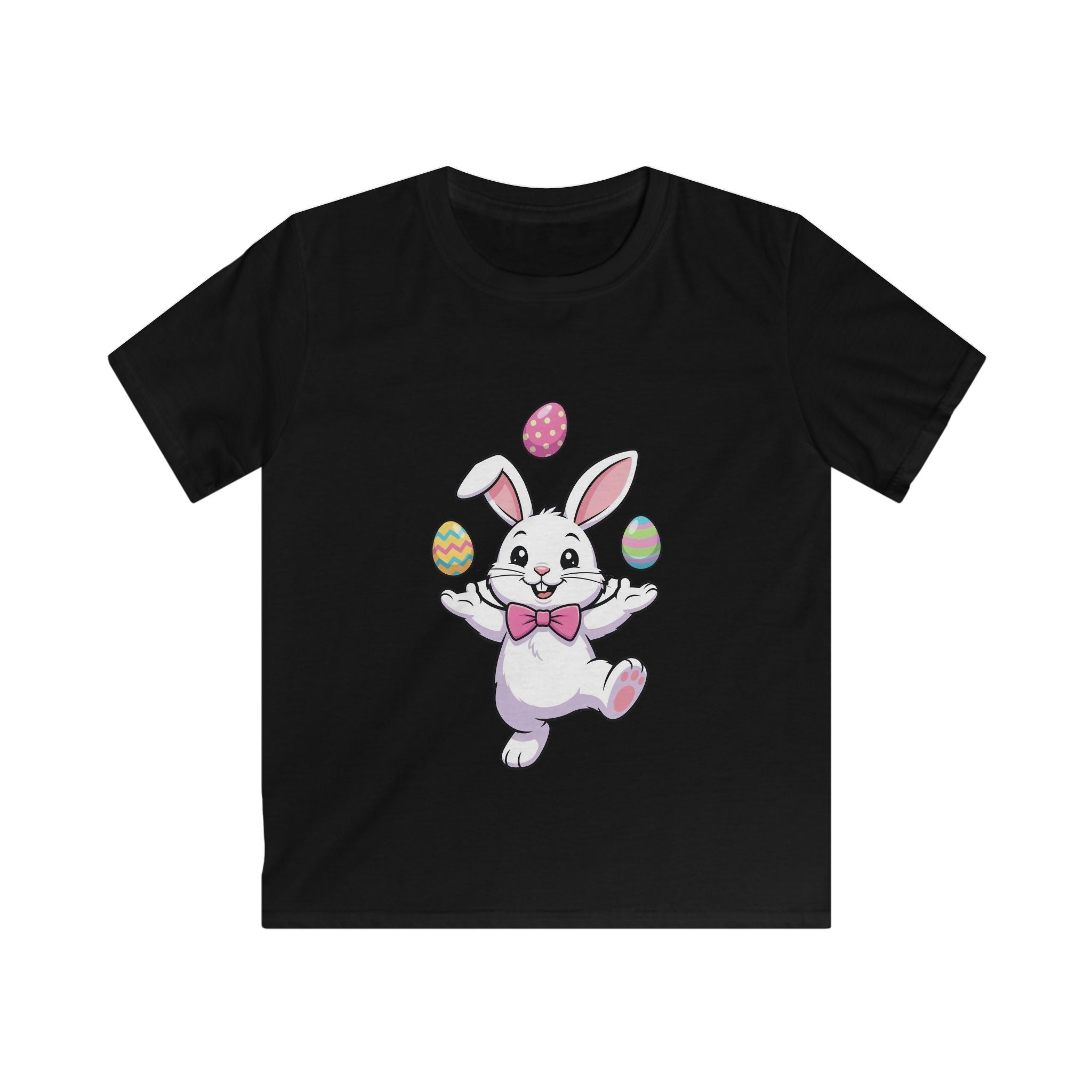Easter Bunny Juggling Eggs Kids Tee | Cute Pastel Holiday Shirt
