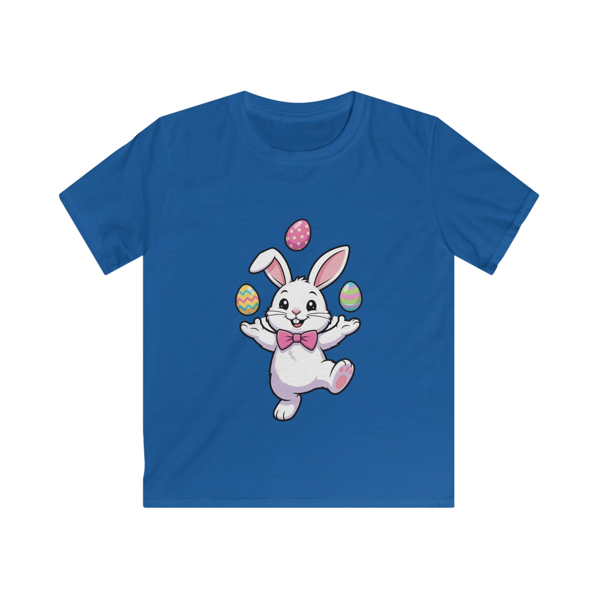 Easter Bunny Juggling Eggs Kids Tee | Cute Pastel Holiday Shirt