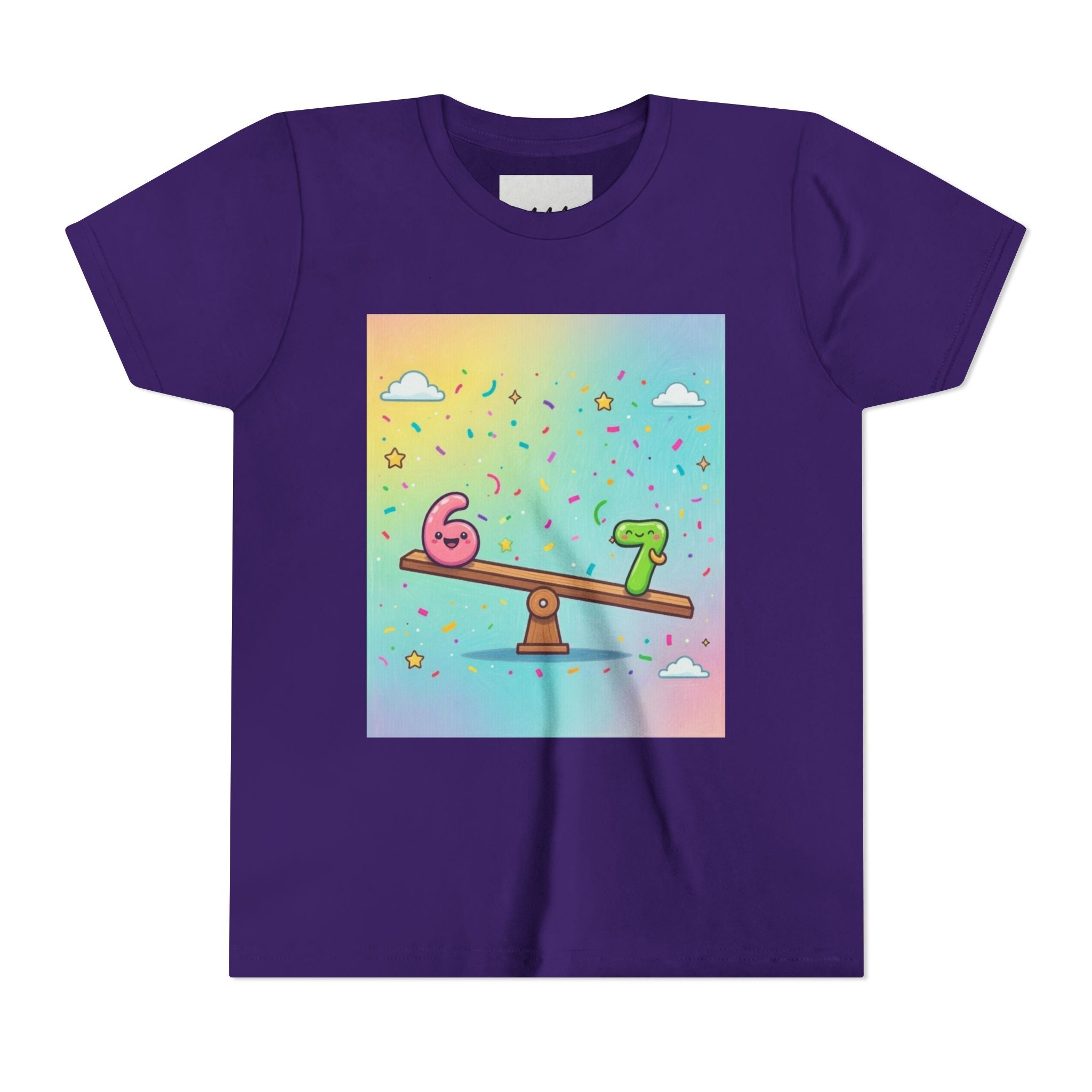 Kids 6 vs 7 Tee Colorful Seesaw Shirt