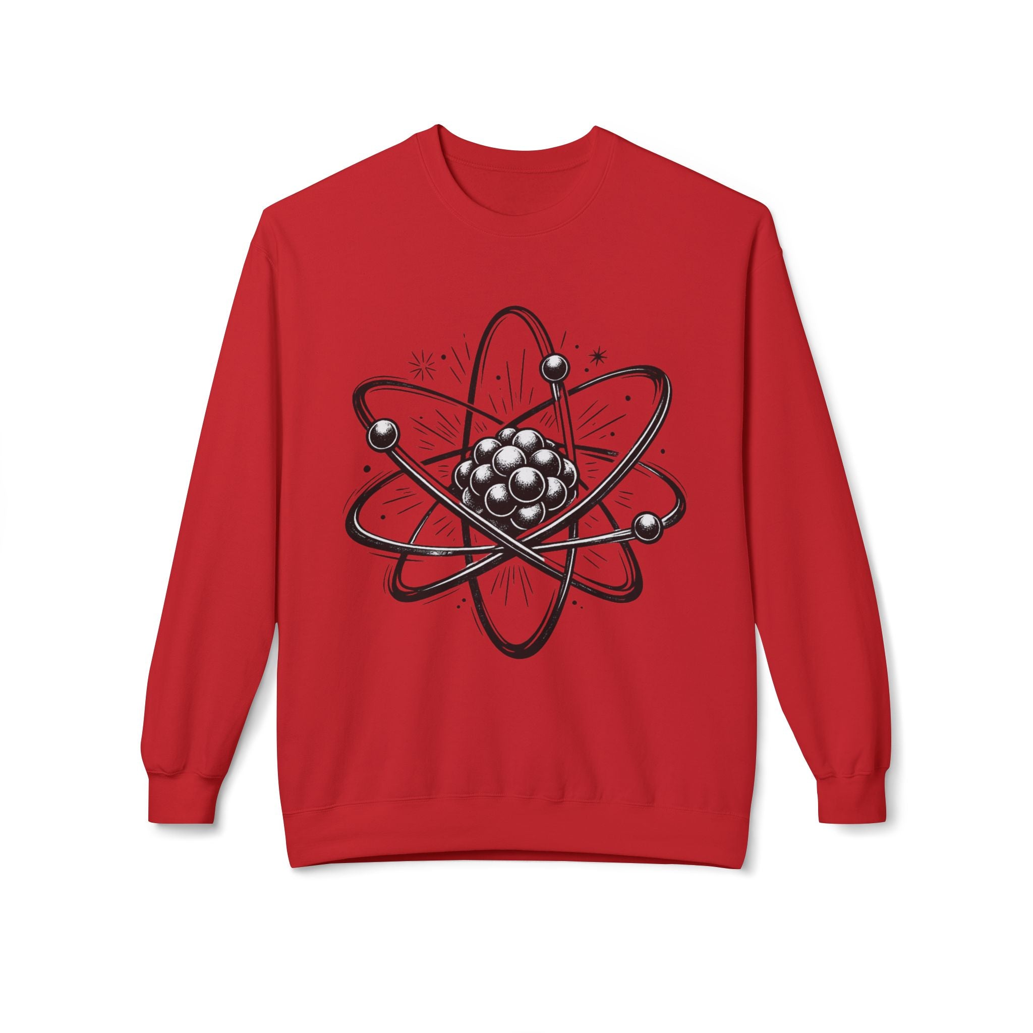 Retro Atom Illustration Sweatshirt | Science Molecule Graphic Crewneck