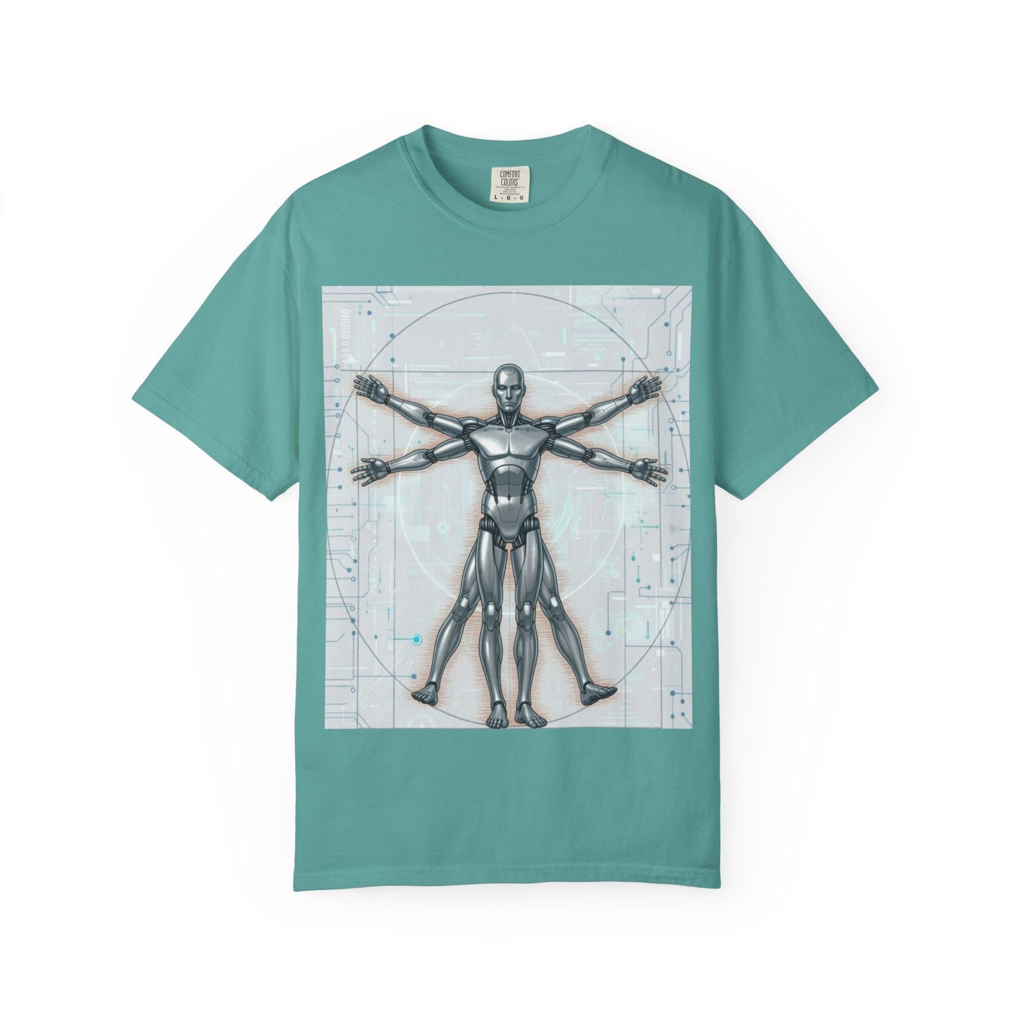 Vitruvian Robot T-Shirt Futuristic SciFi Graphic Tee