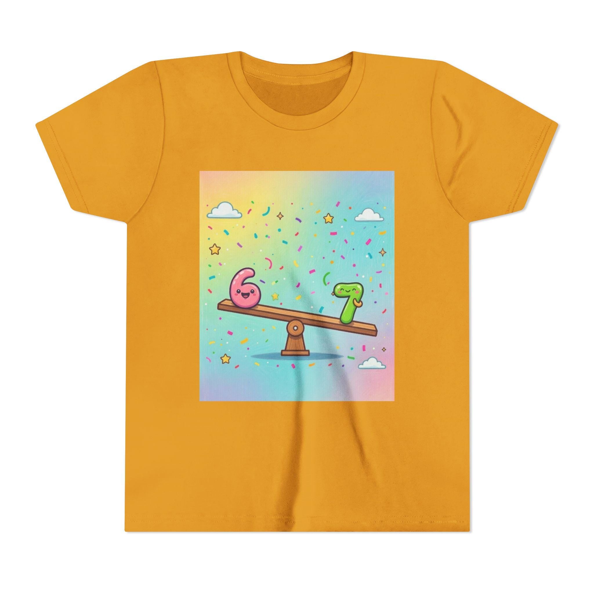 Kids 6 vs 7 Tee Colorful Seesaw Shirt