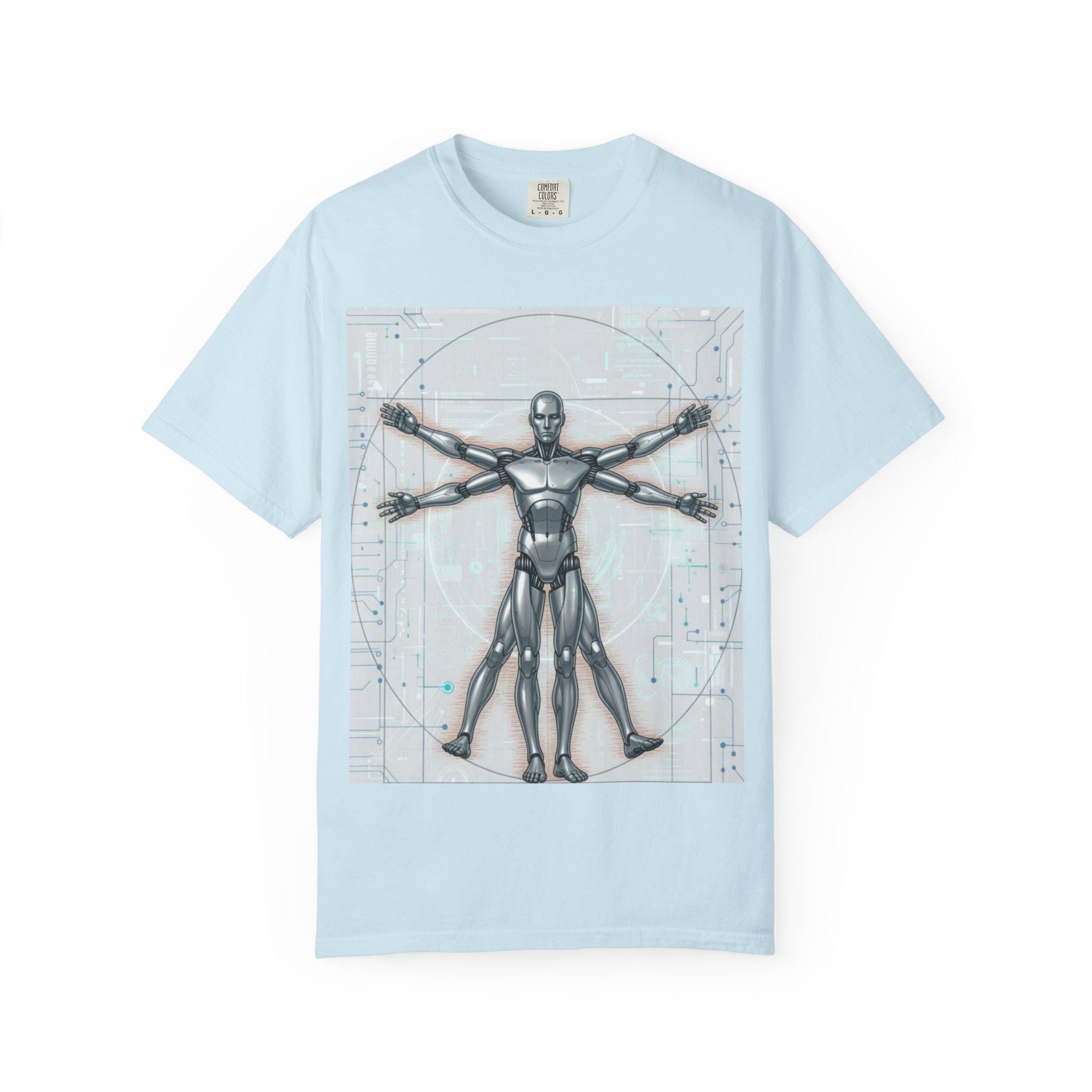 Vitruvian Robot T-Shirt Futuristic SciFi Graphic Tee