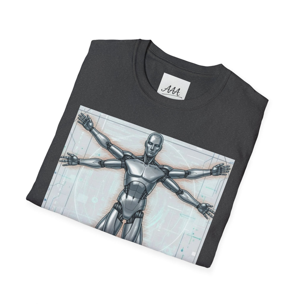 Cybernetic Vitruvian Man T-Shirt | Futuristic Anatomy Graphic Tee
