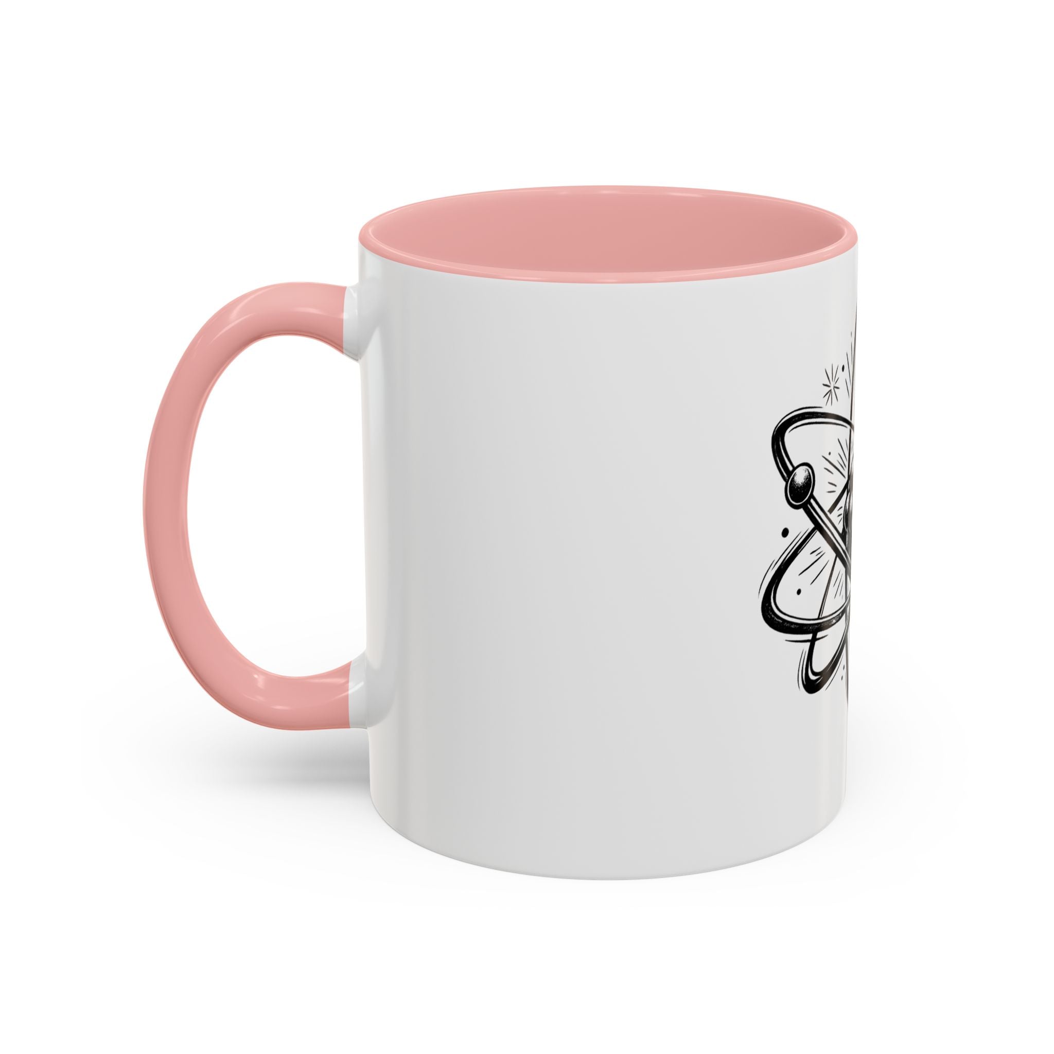 Atom Illustration Accent Mug | Science Coffee Cup