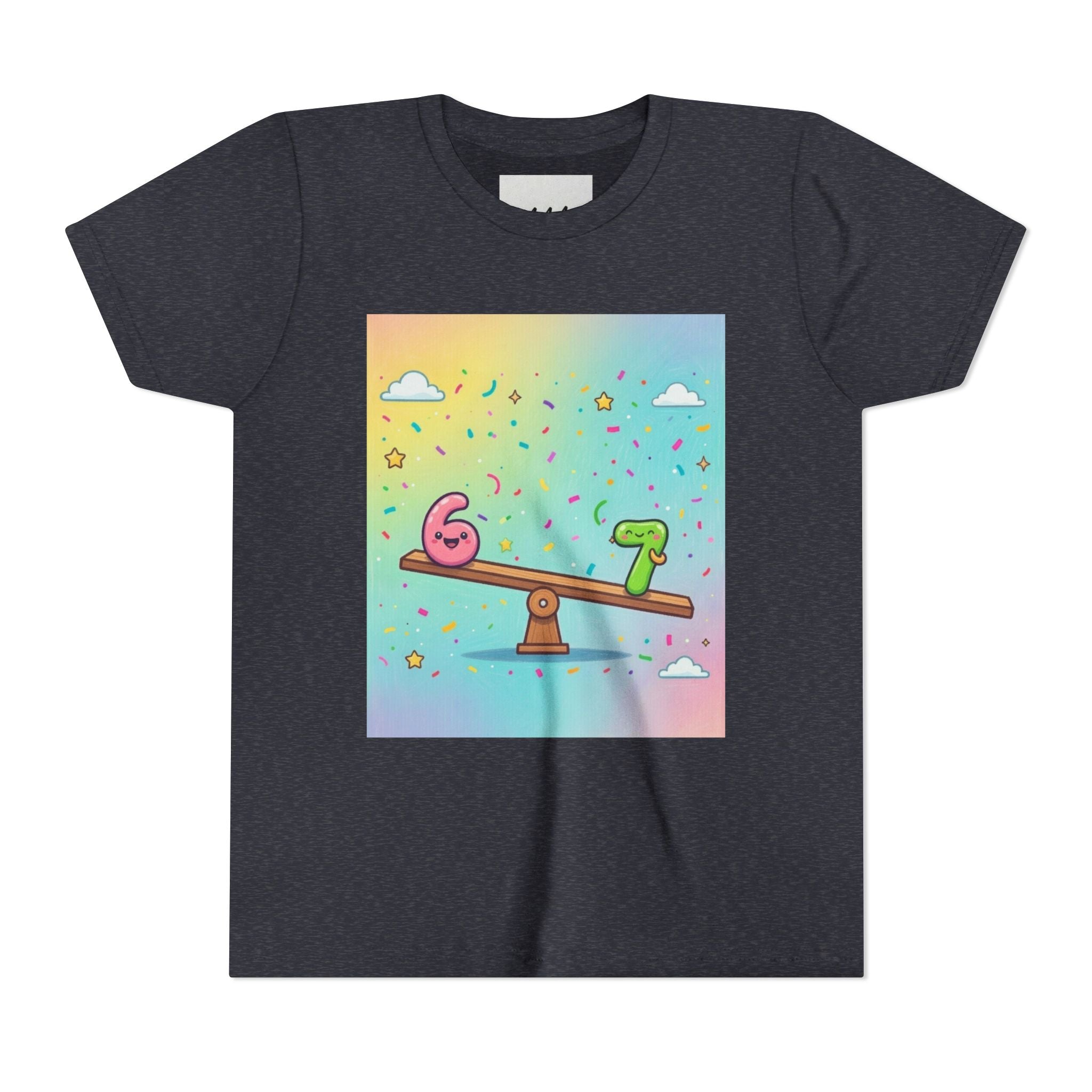 Kids 6 vs 7 Tee Colorful Seesaw Shirt