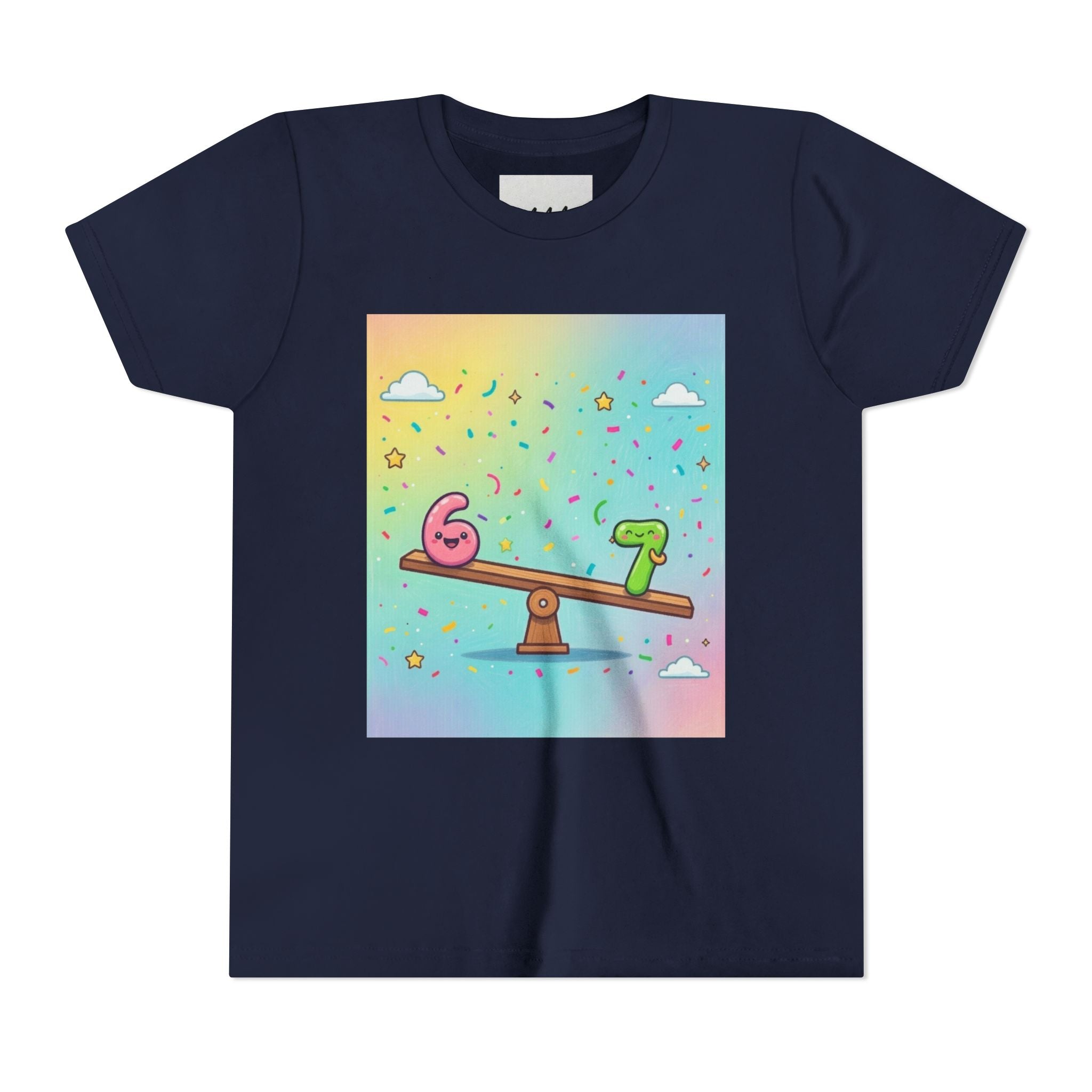 Kids 6 vs 7 Tee Colorful Seesaw Shirt