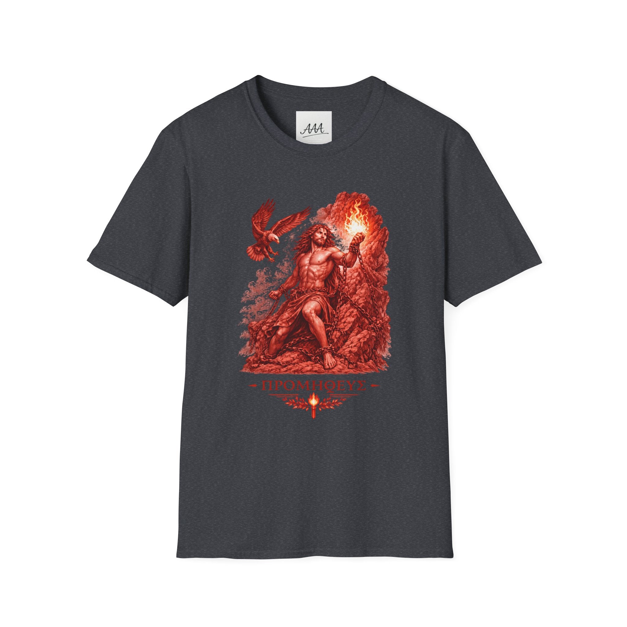 Prometheus Greek Titan T-Shirt | Mythology Titan with Eagle and Fire Unisex T-Shirt | Olympian Collection